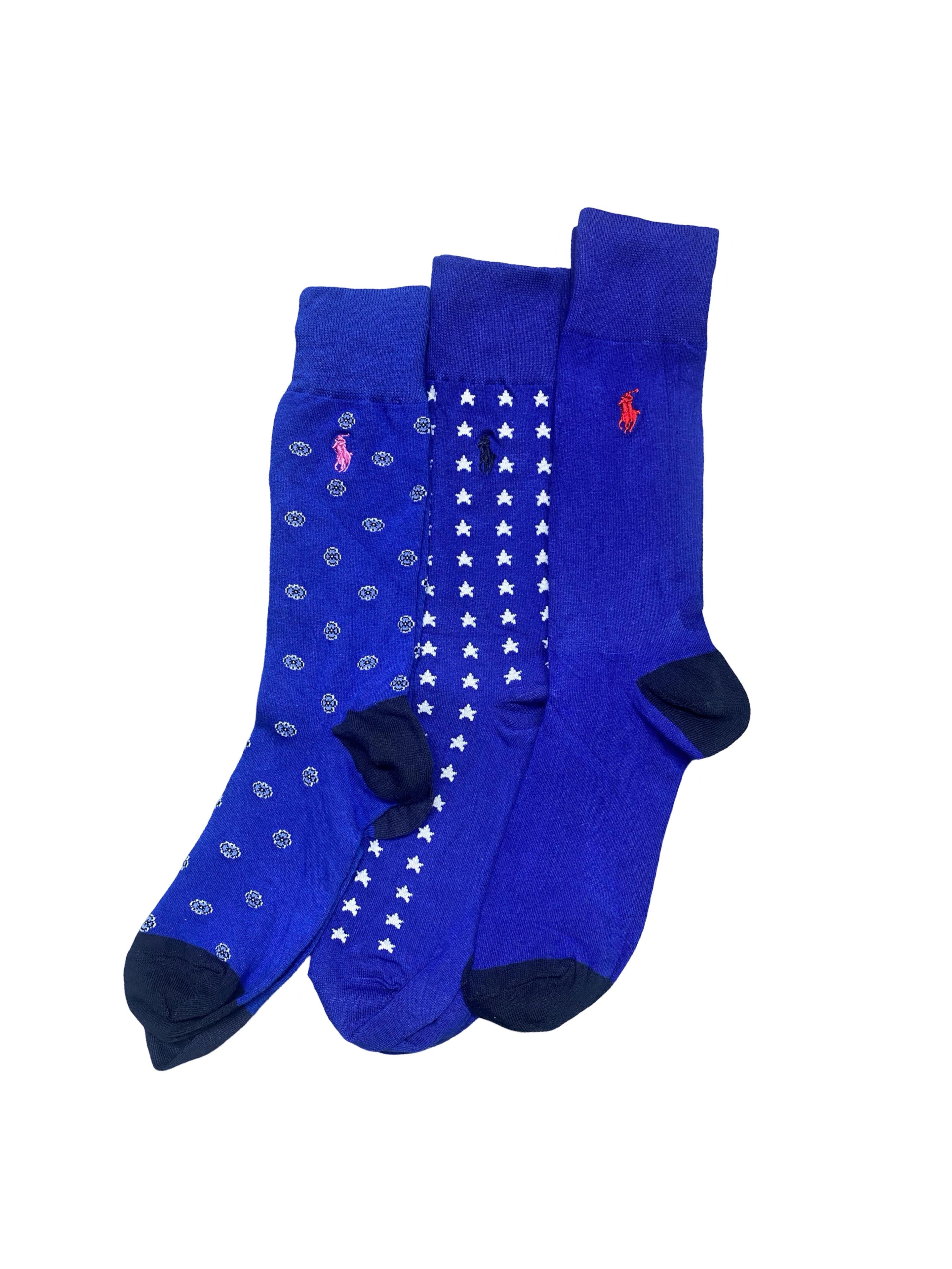 Polo Ralph Lauren Men’s Socks – Royal Blue Variety | Pack of 3 | Size: US 6-12