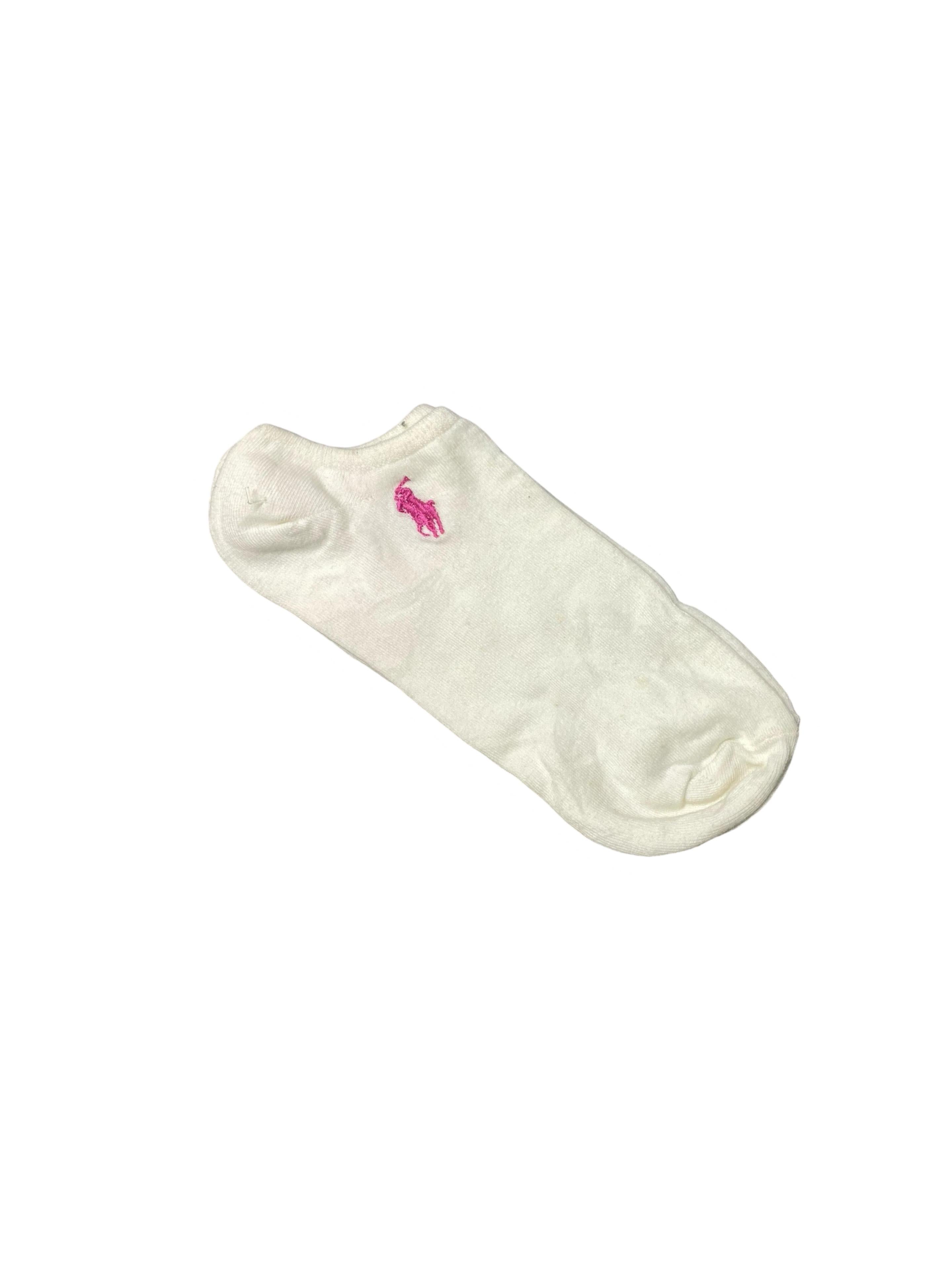Polo Ralph Lauren Women’s Ankle Socks – White with Colored Logos | Pack of 2 | Size: US 5-10
