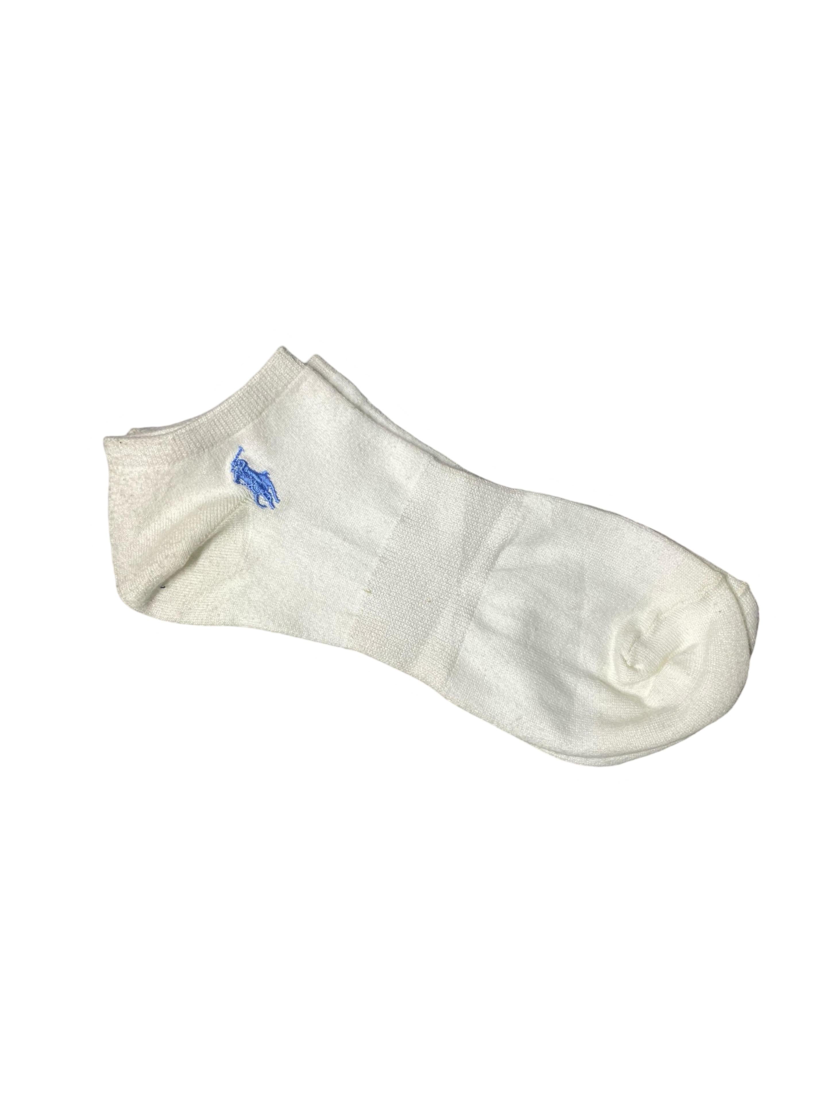 Polo Ralph Lauren No-Show Socks – Classic White with Multi-Color Logo | Pack of 5 | Size: US 6-12