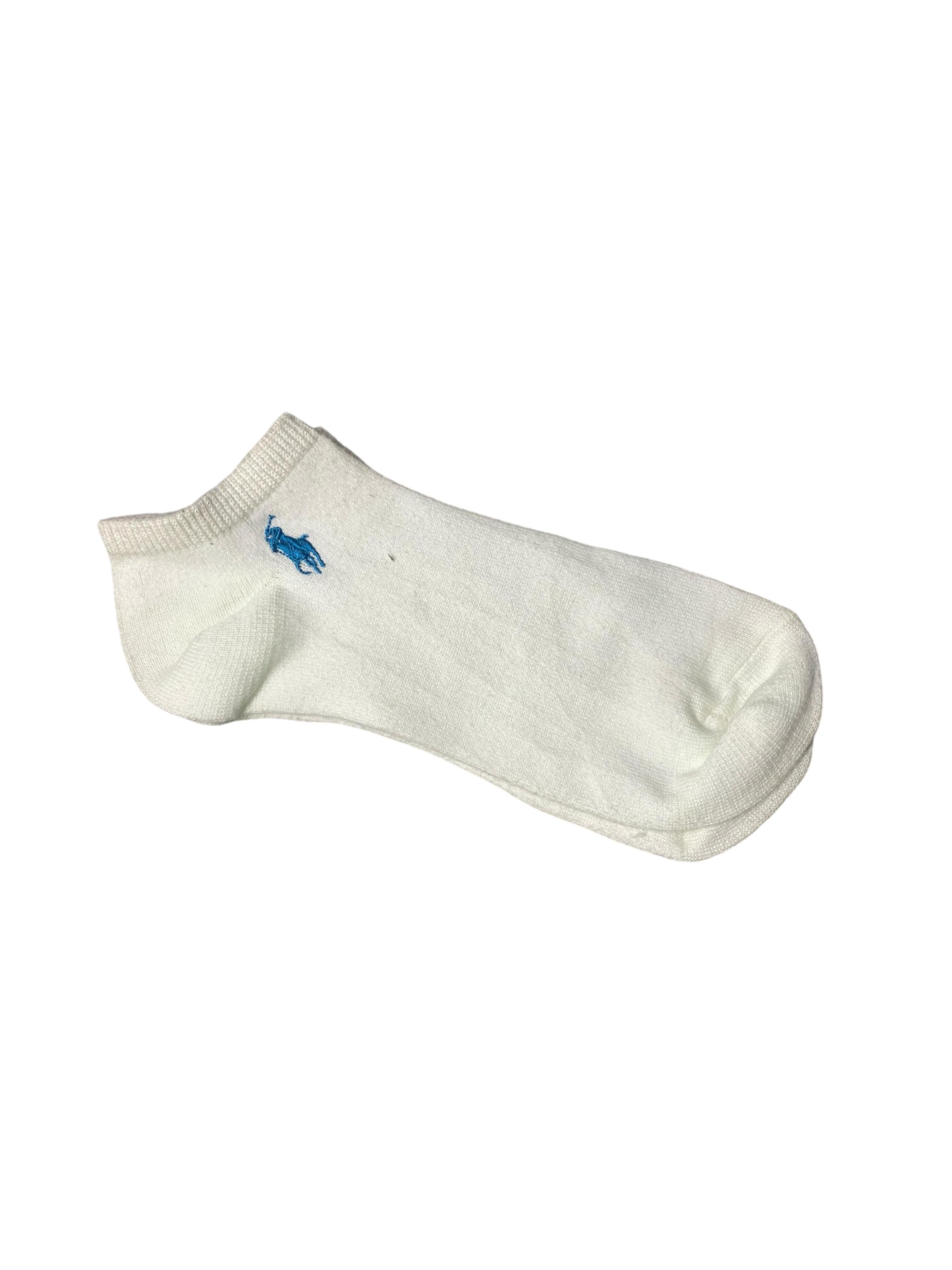 Polo Ralph Lauren No-Show Socks – Classic White with Multi-Color Logo | Pack of 5 | Size: US 6-12