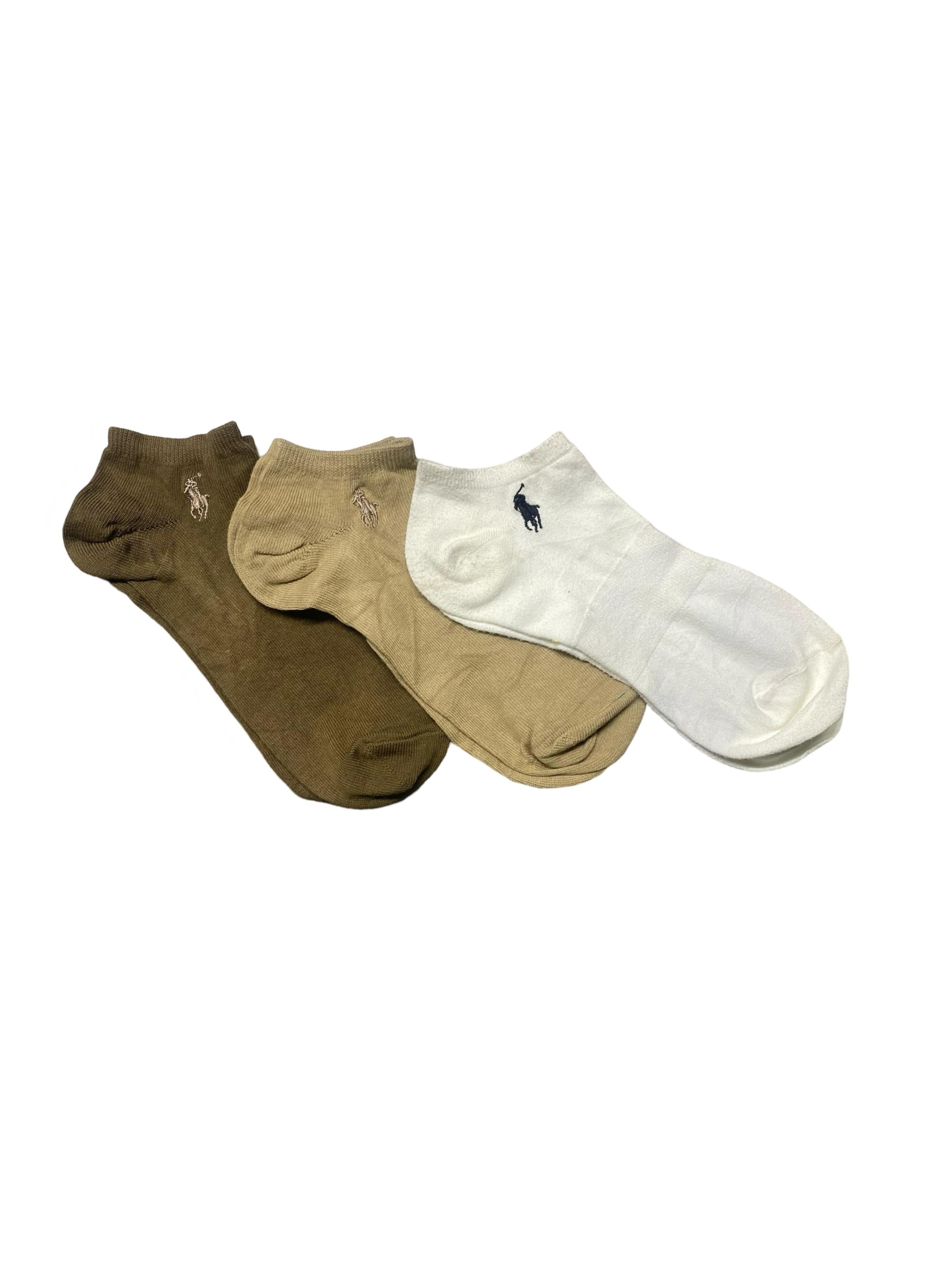 Polo Ralph Lauren Men’s No-Show Socks – Earth Tone Collection | Pack of 3 | Size: US 6-12