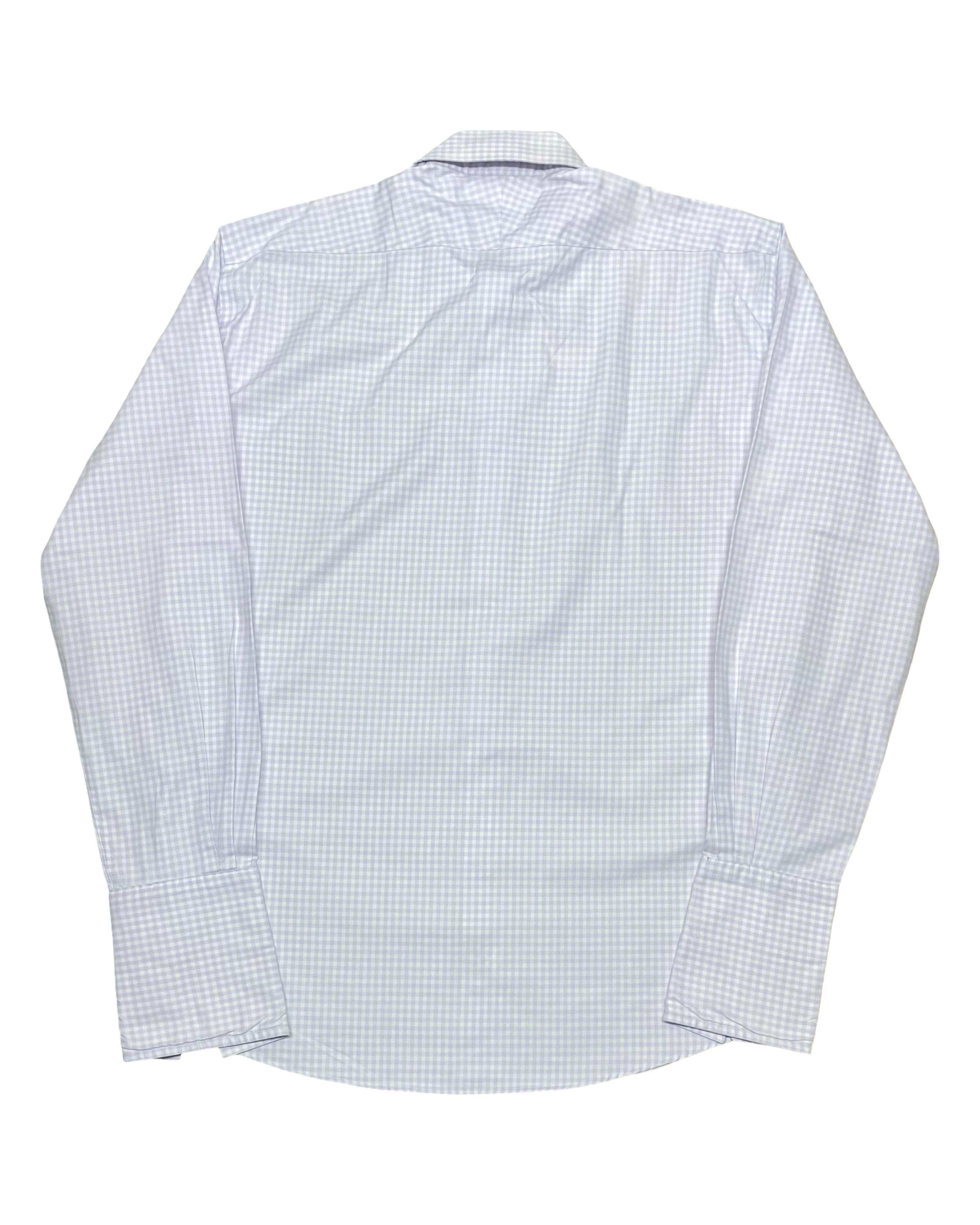 T-M-Lewin Lilac Gingham Slim Fit Dress Shirt | Large | Chest 24”