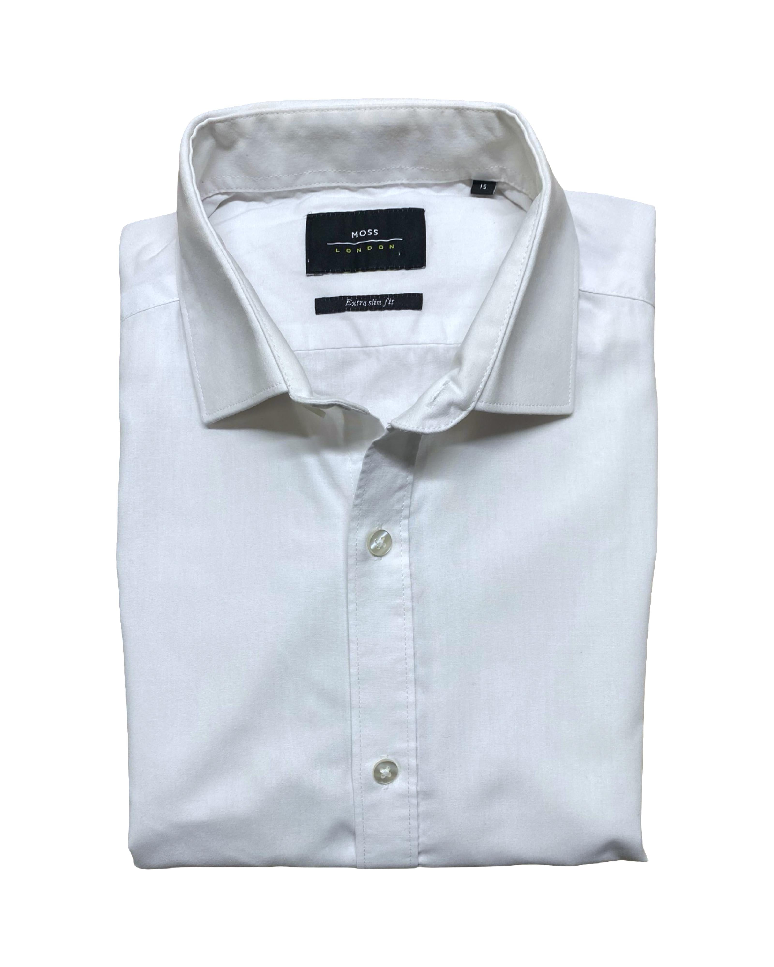 Moss London White Dress Shirt | Small | Chest 19.5”