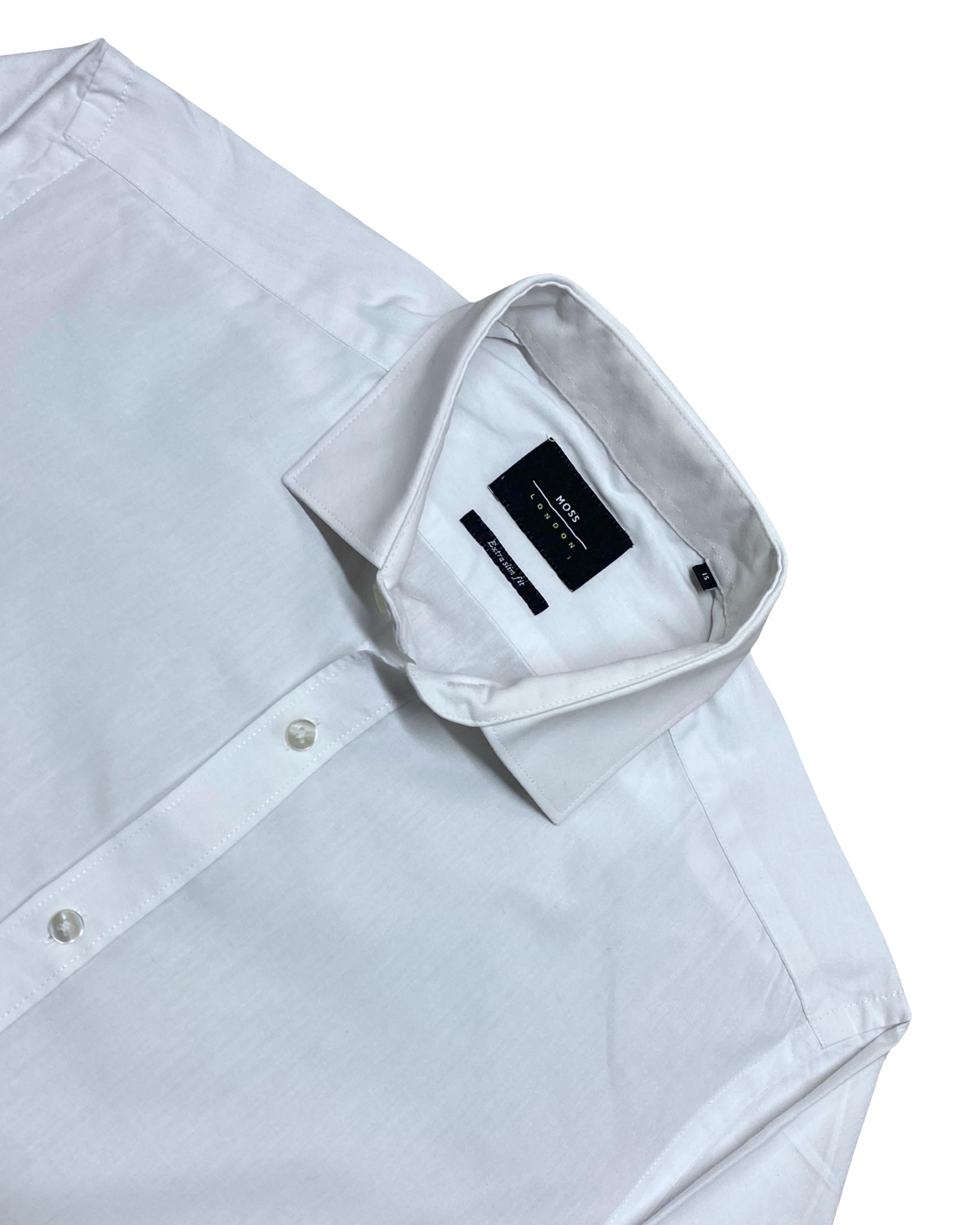 Moss London White Dress Shirt | Small | Chest 19.5”