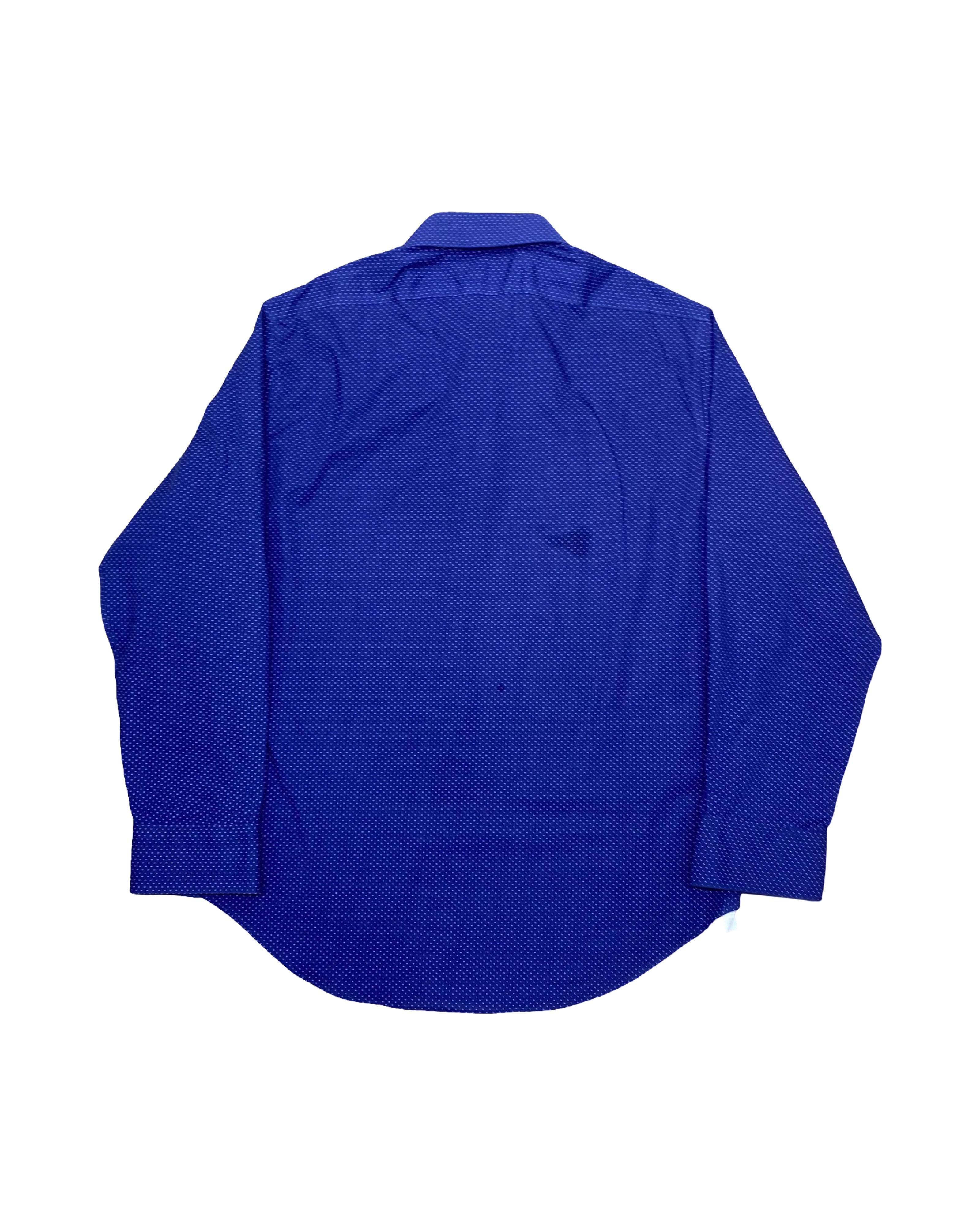 Calvin Klein Navy Polka Dot Dress Shirt | Medium | Chest 22.5”
