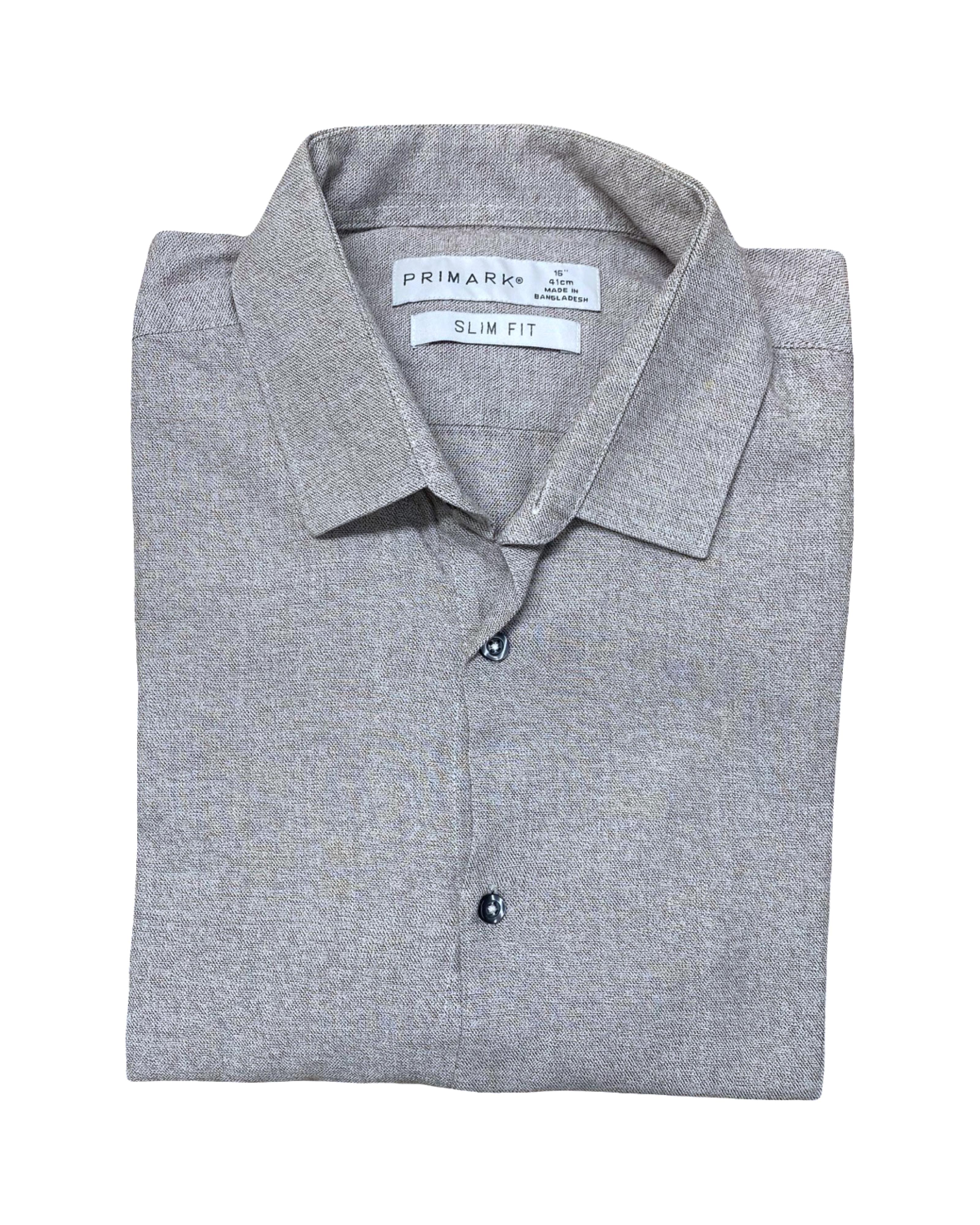 Primark Slim Fit Grey Shirt | Medium | Chest 22”