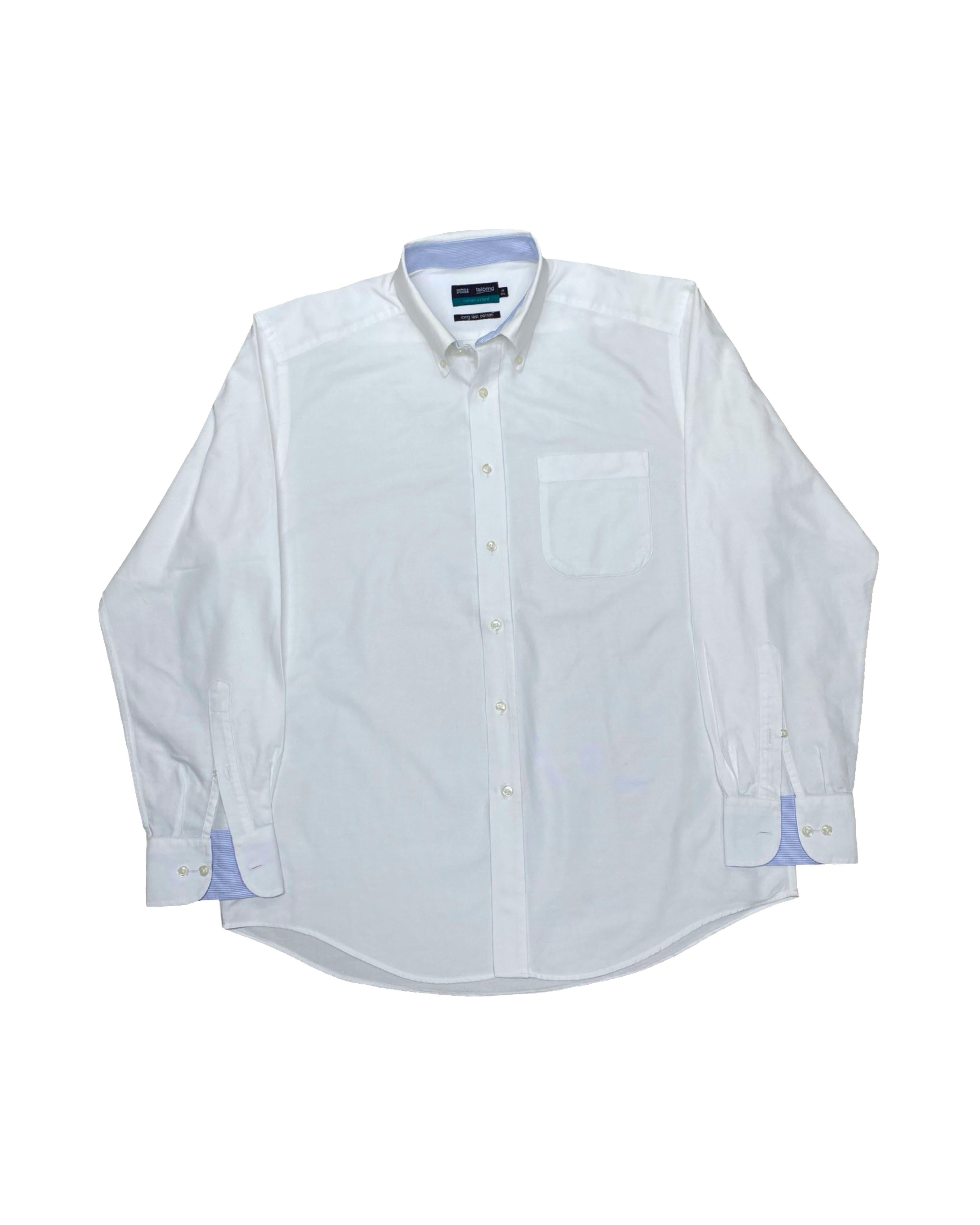 Mark & Spencer White Oxford Shirt | Size Large | Chest 24”