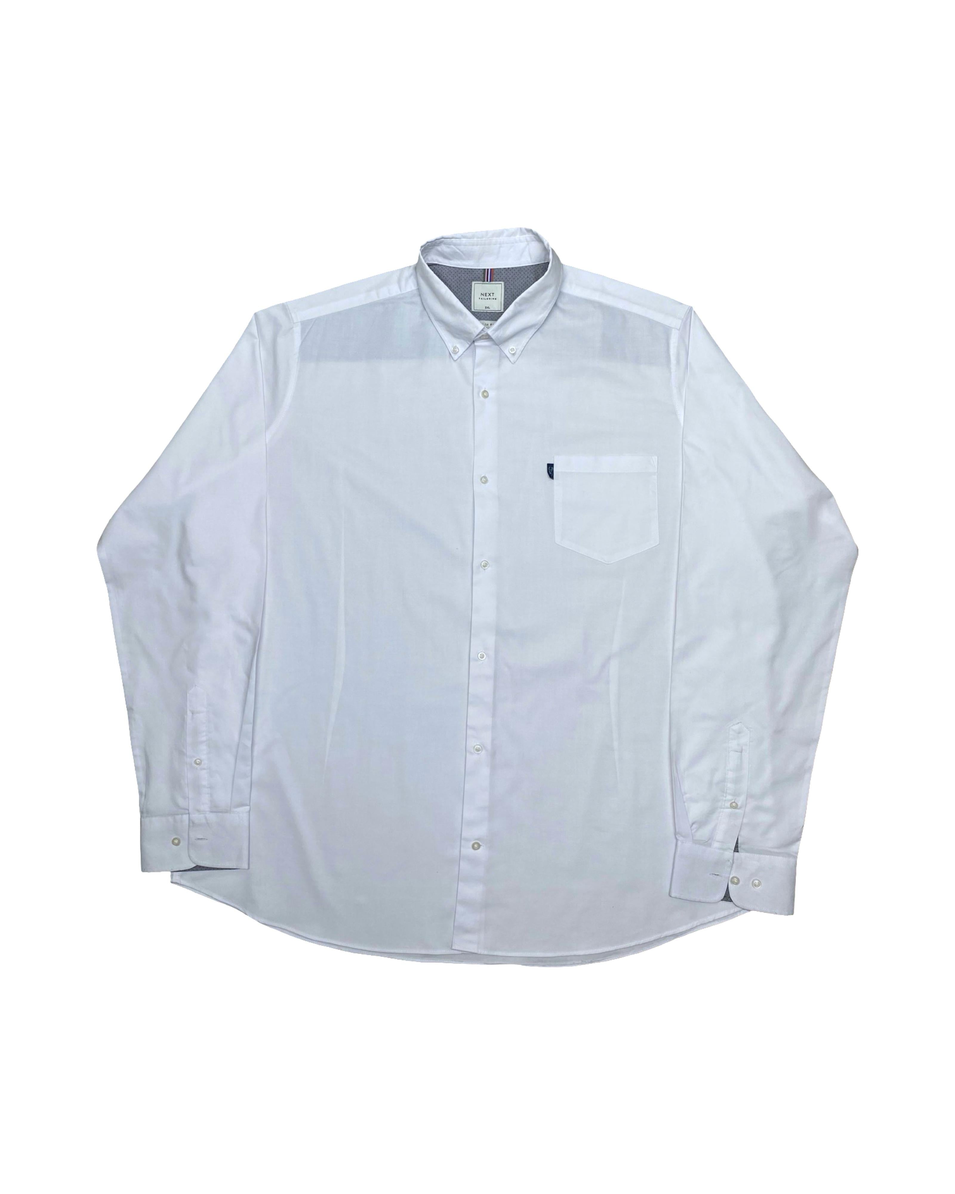 Next Tailoring White Button-Up Shirt | 2XL | Chest 29.5”