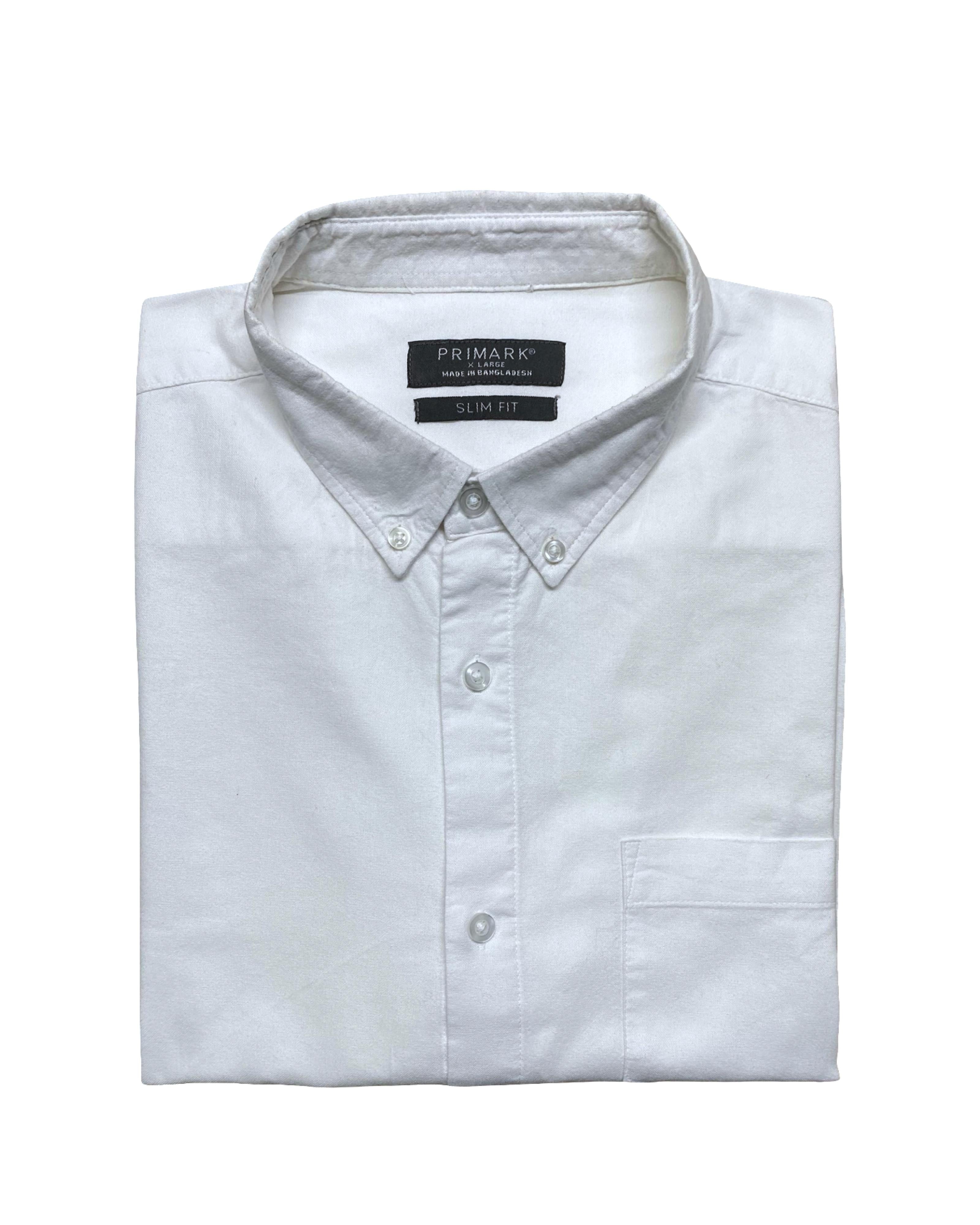 Primark White Slim Fit Shirt | Large | Chest 24.5”
