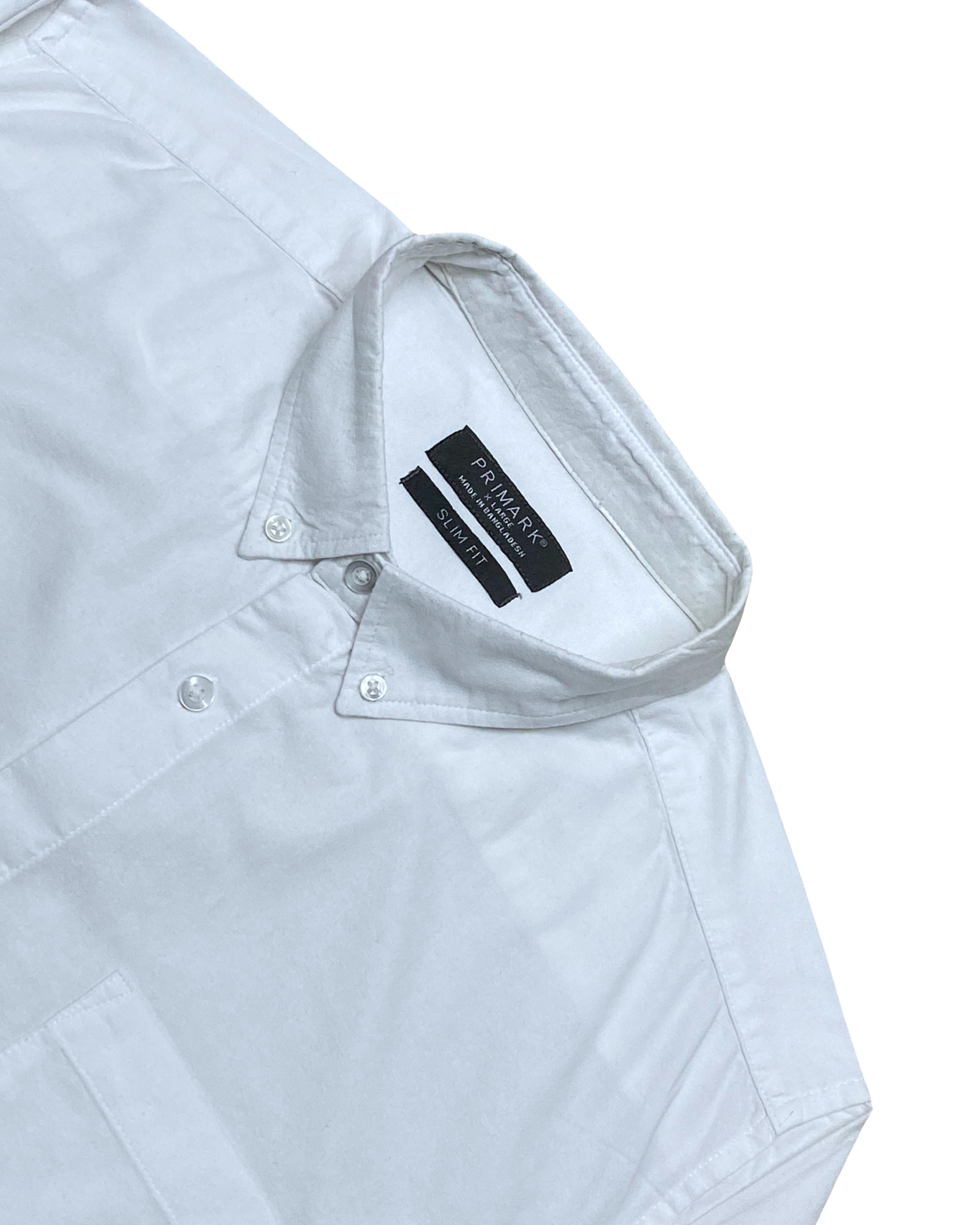 Primark White Slim Fit Shirt | Large | Chest 24.5”