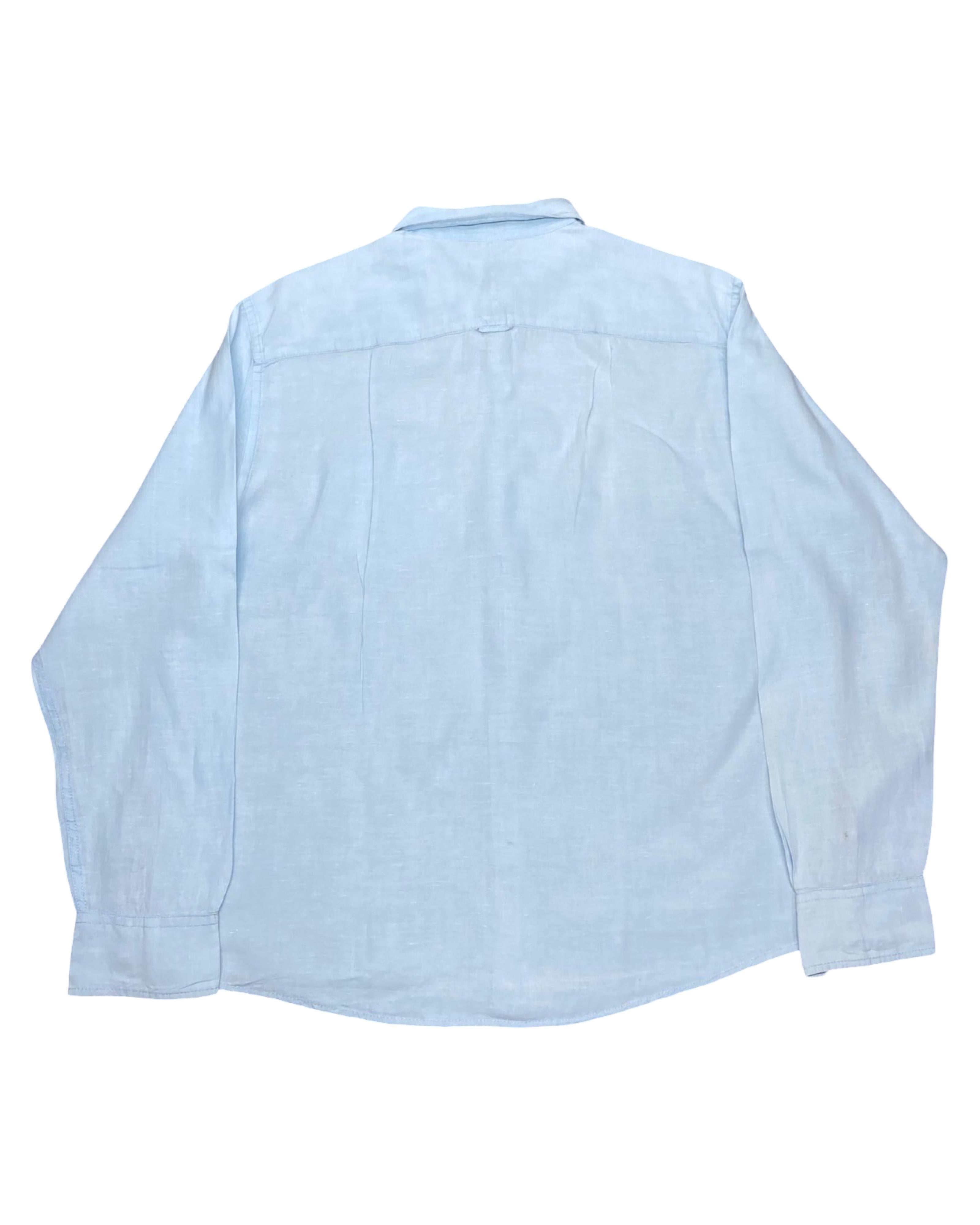 Blue Harbour Pale Blue Linen Shirt | XL | Chest 26”