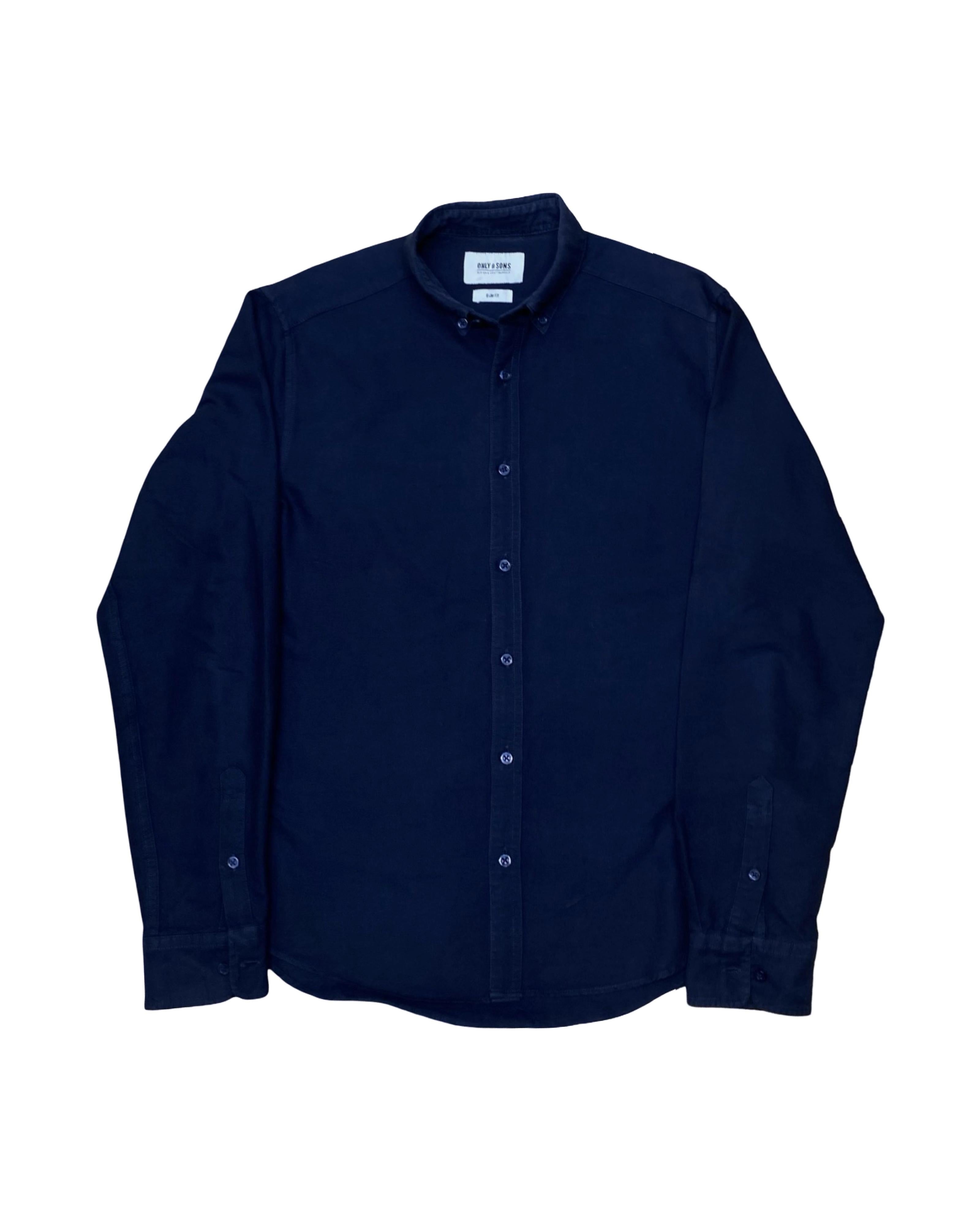 Only & Sons Navy Slim Fit Shirt | Medium | Chest 21.5”