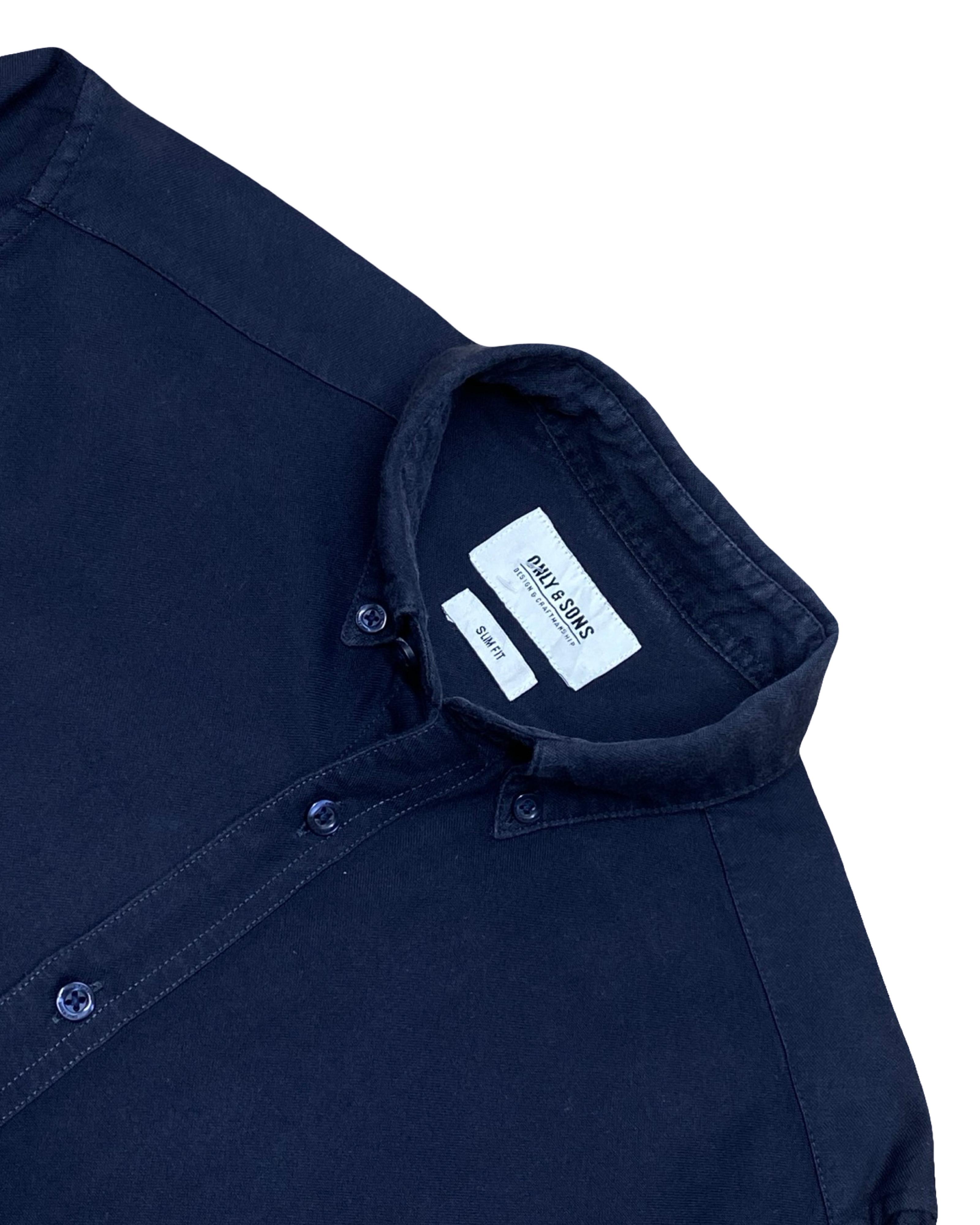 Only & Sons Navy Slim Fit Shirt | Medium | Chest 21.5”