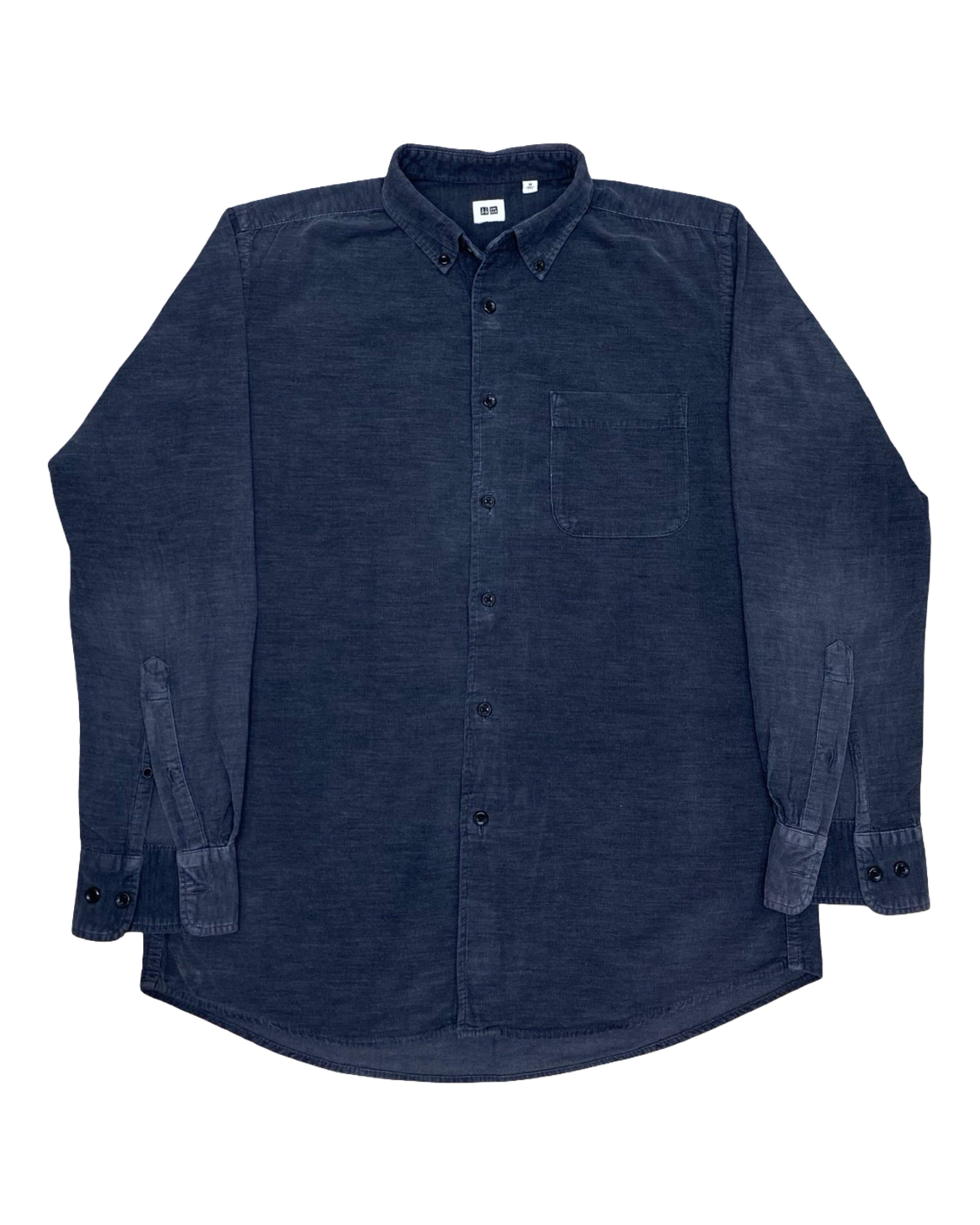 Uniqlo Navy Corduroy Shirt | Medium | Chest 21.5”