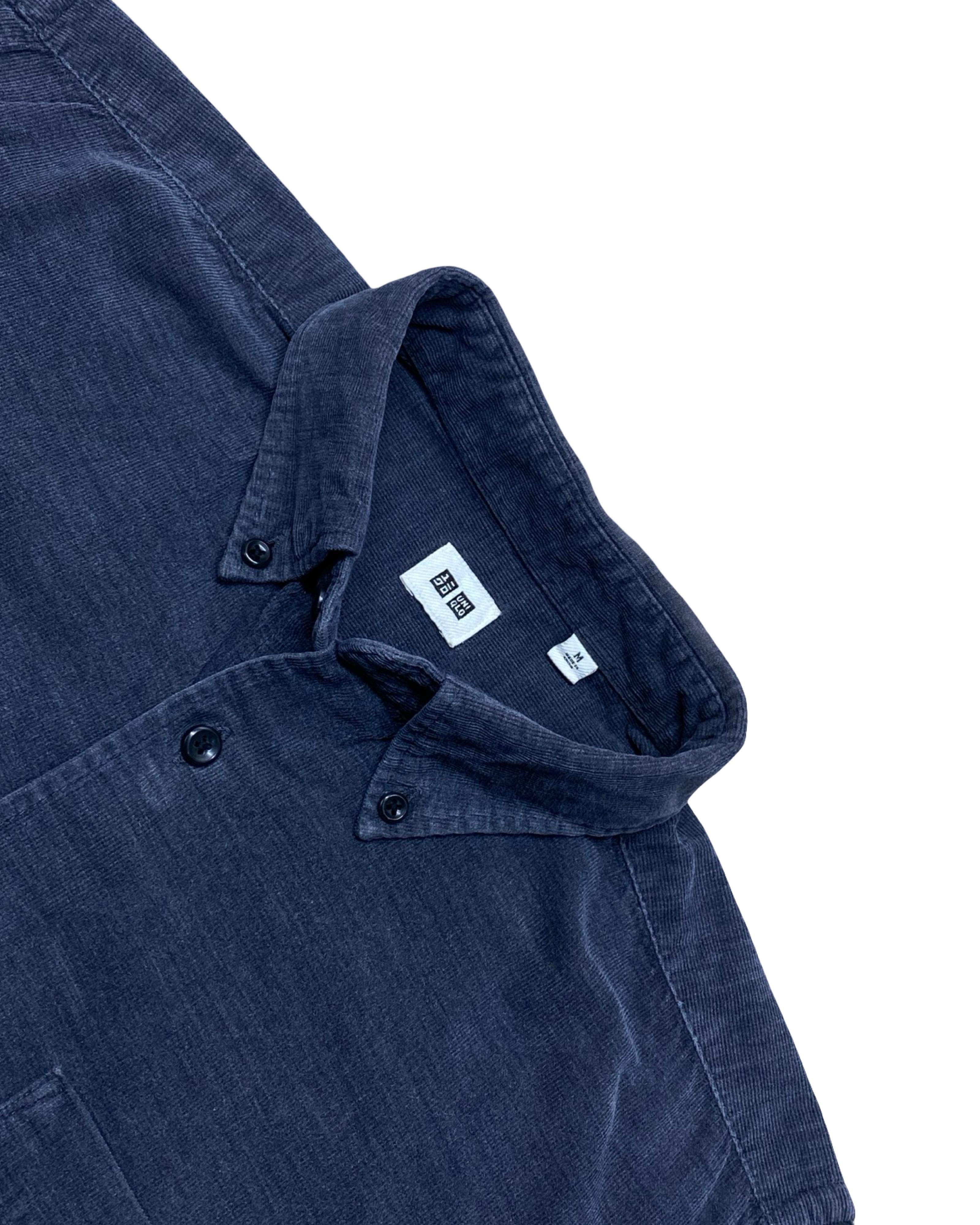 Uniqlo Navy Corduroy Shirt | Medium | Chest 21.5”