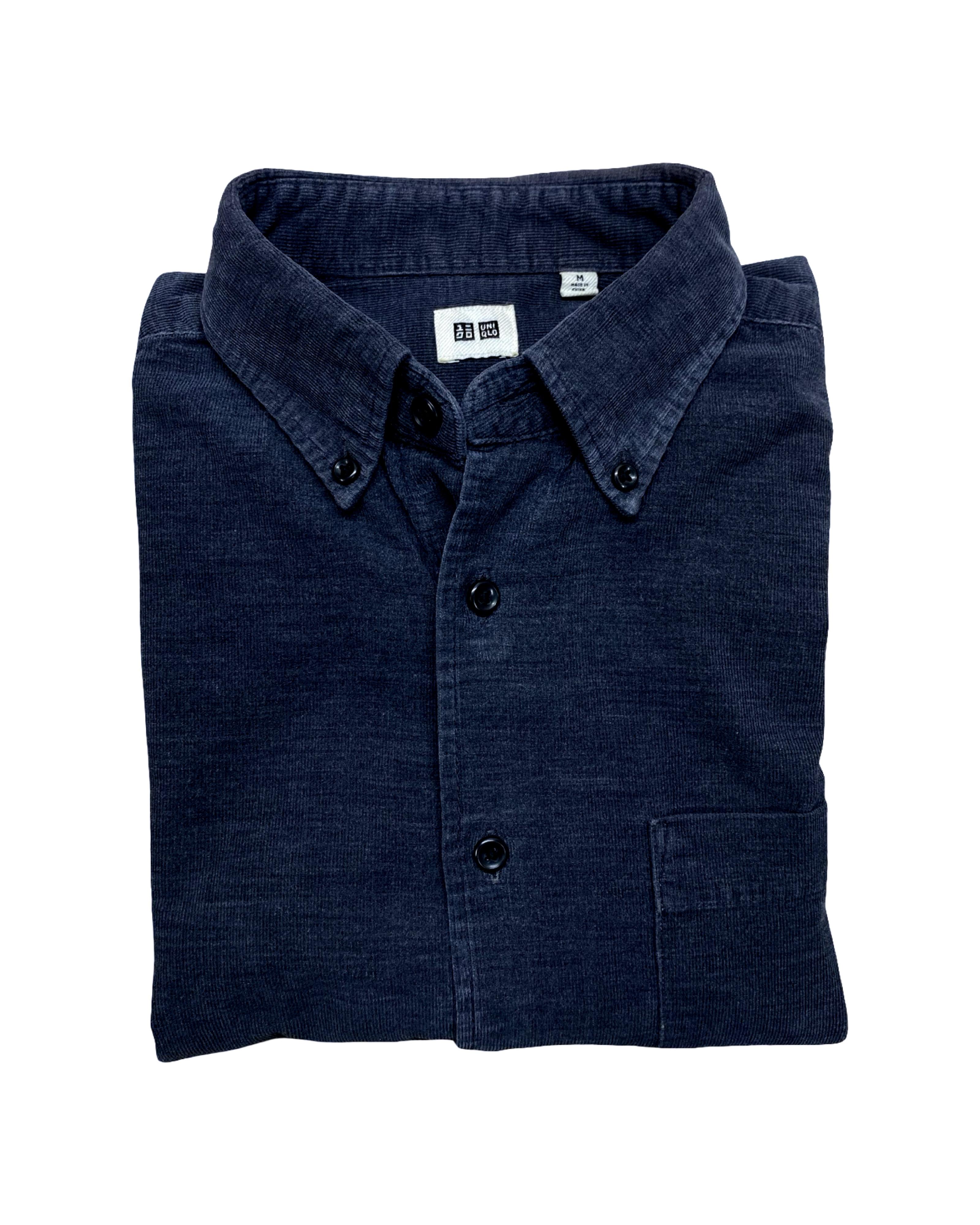 Uniqlo Navy Corduroy Shirt | Medium | Chest 21.5”