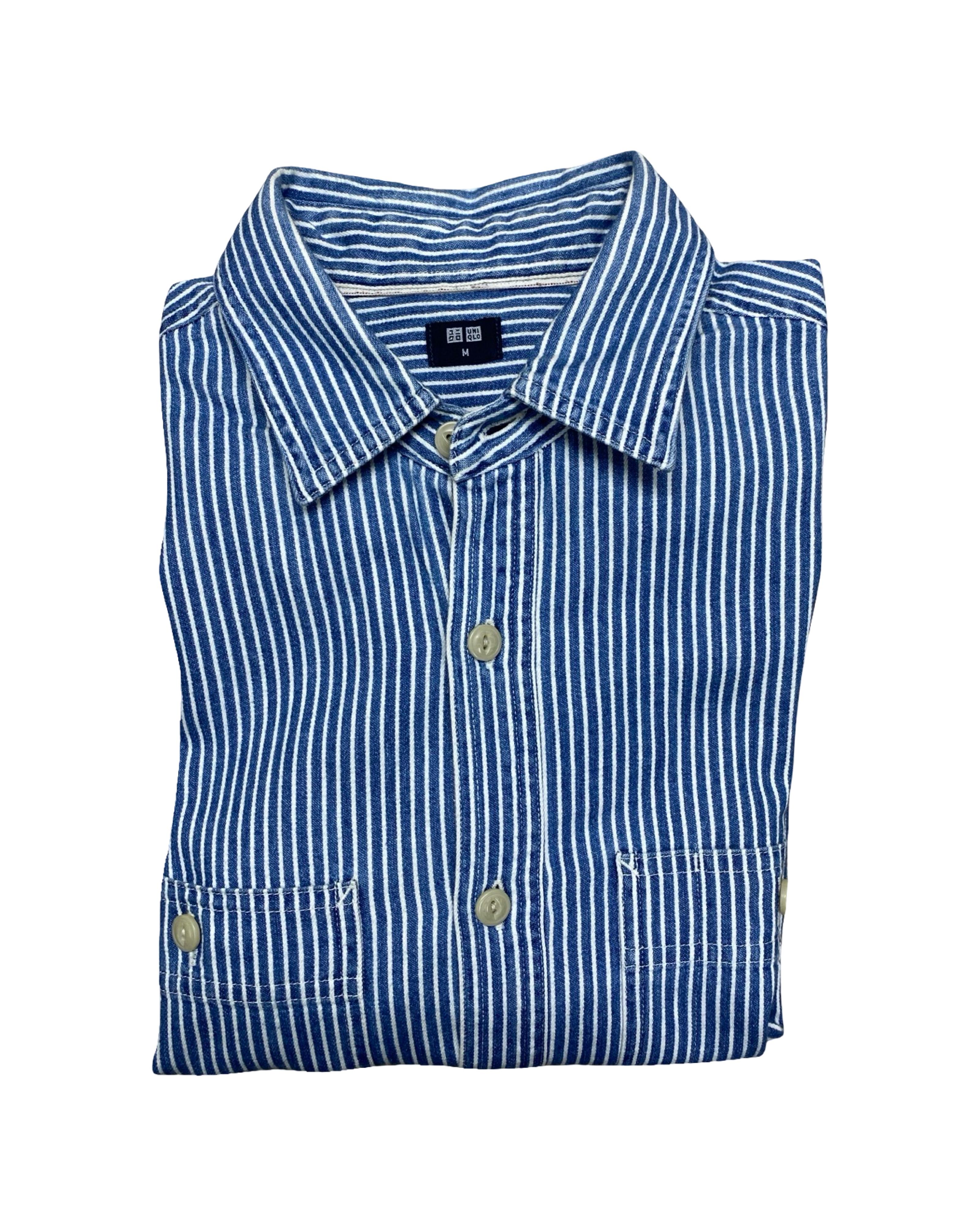 Uniqlo Striped Oxford Shirt | Medium | Chest 21”