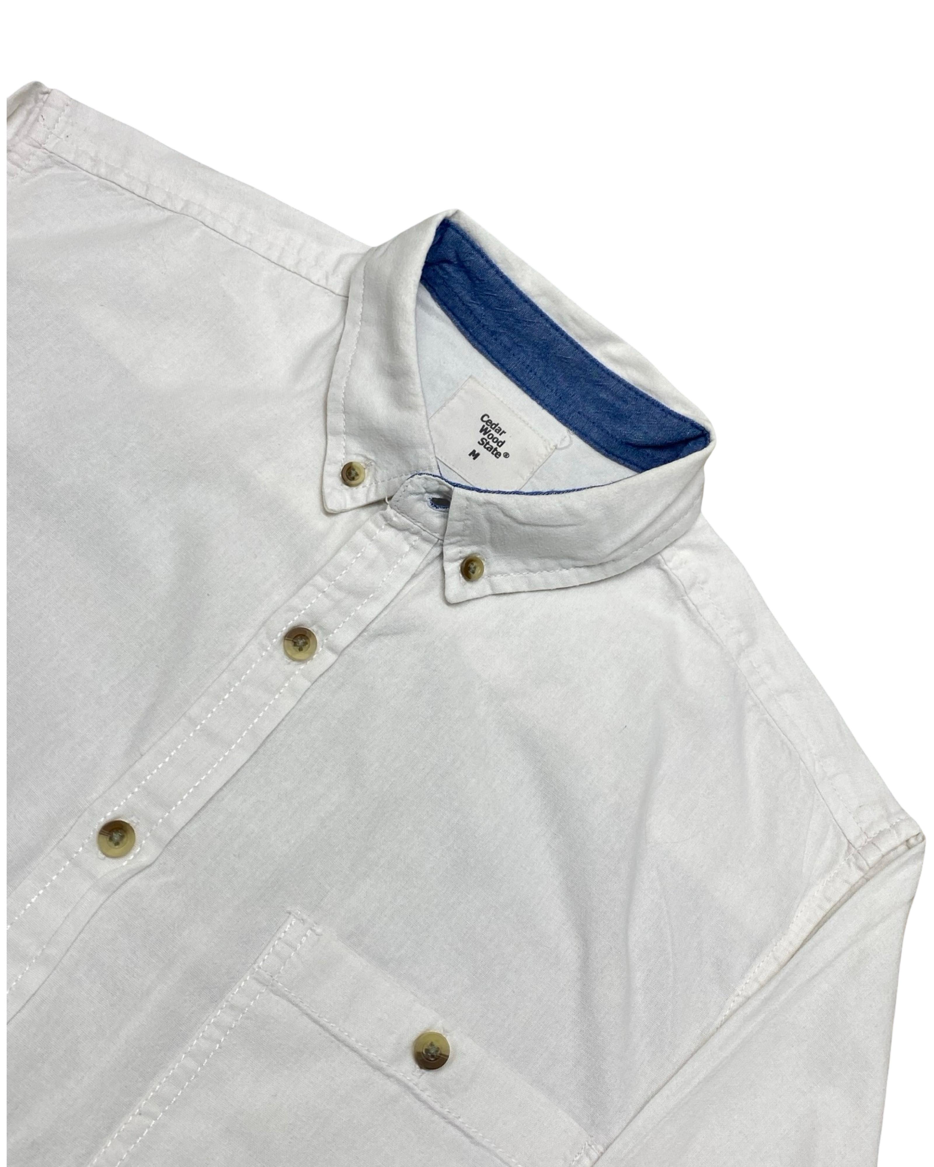 Cedar Wood State White Oxford Shirt | Medium | Chest 21”
