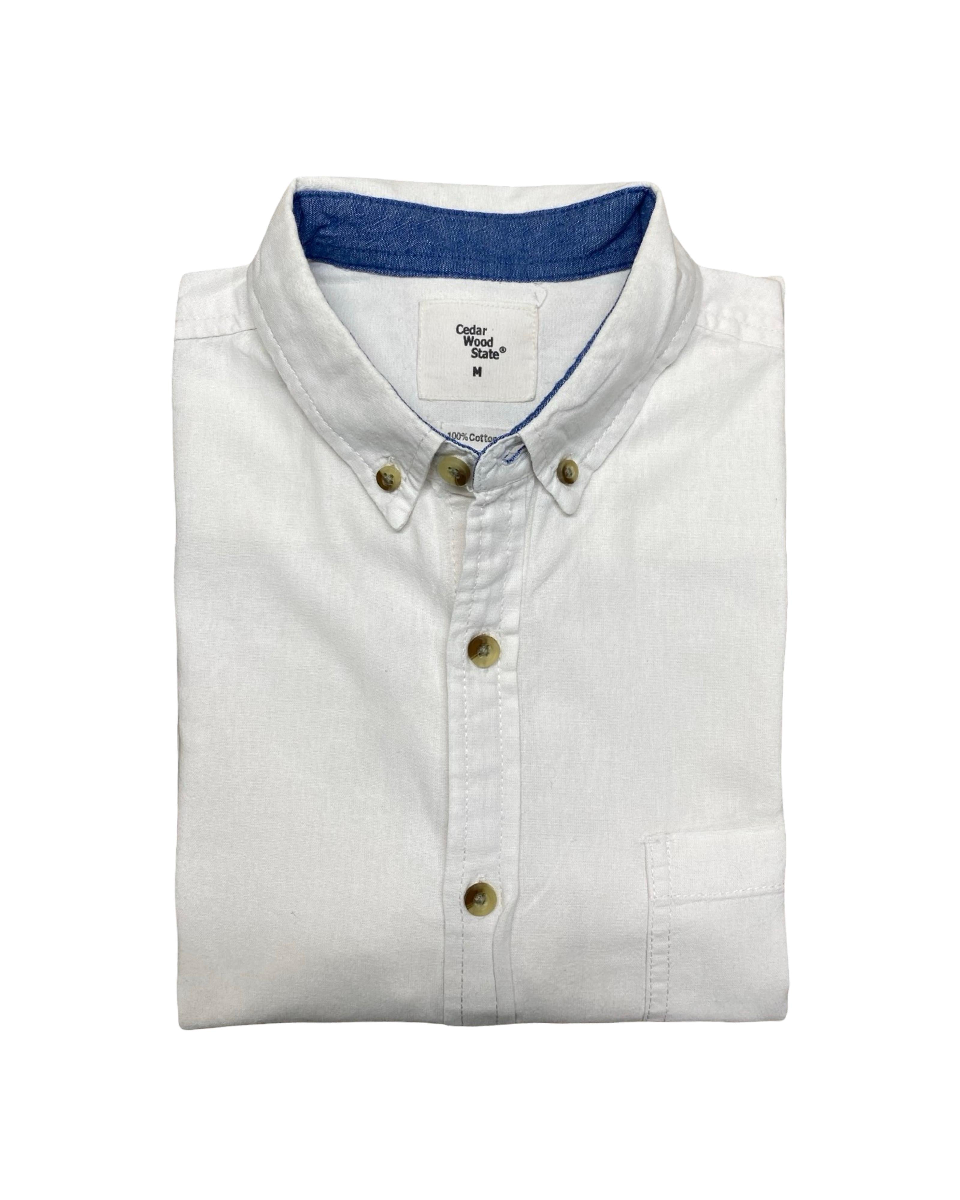 Cedar Wood State White Oxford Shirt | Medium | Chest 21”