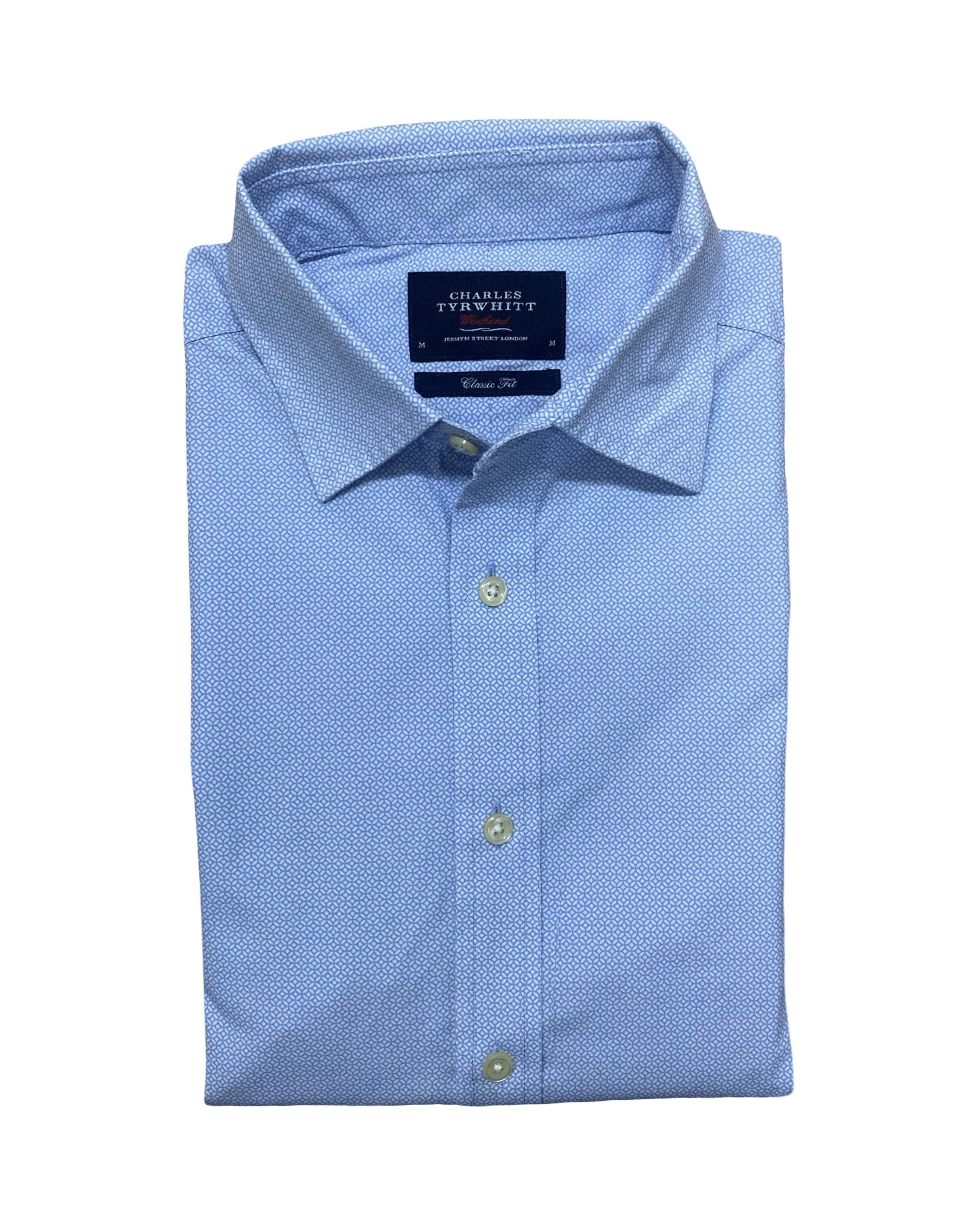 Charles Tyrwhitt Geometric Print Shirt | Medium | Chest 22.5”