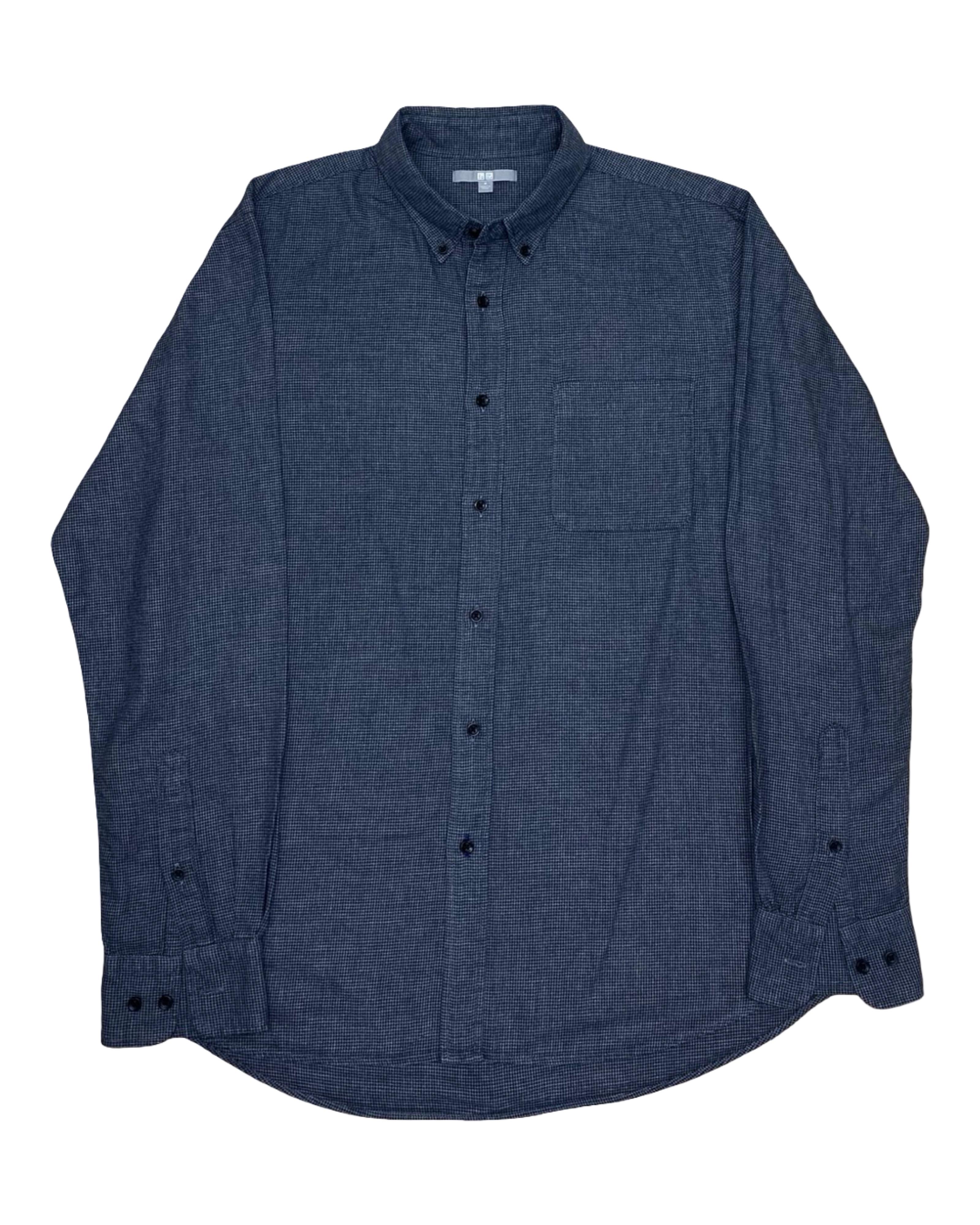 Uniqlo Navy Corduroy Shirt | Medium | Chest 21.5”