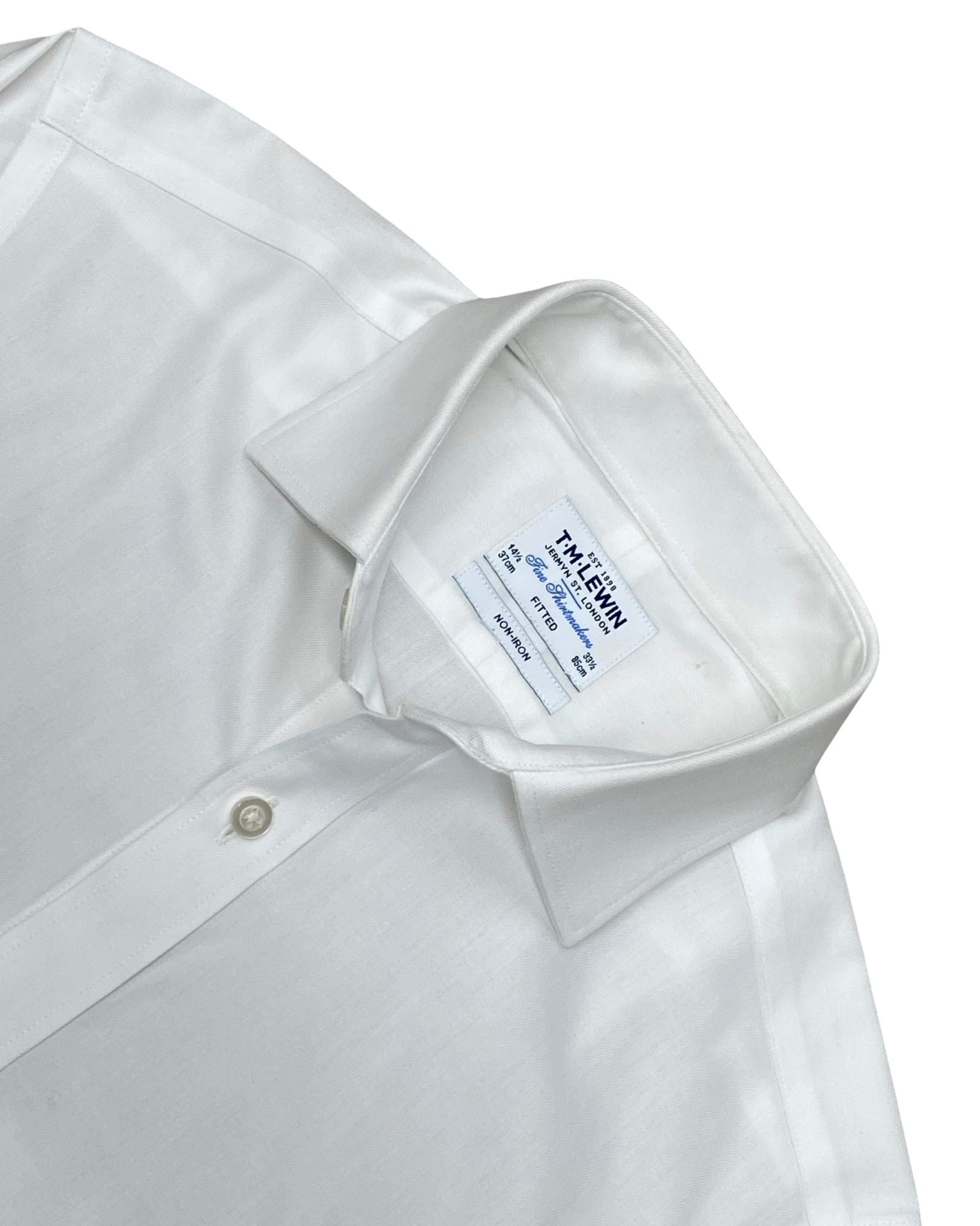 T.M. Lewin White Dress Shirt | Small | Chest 19.5”