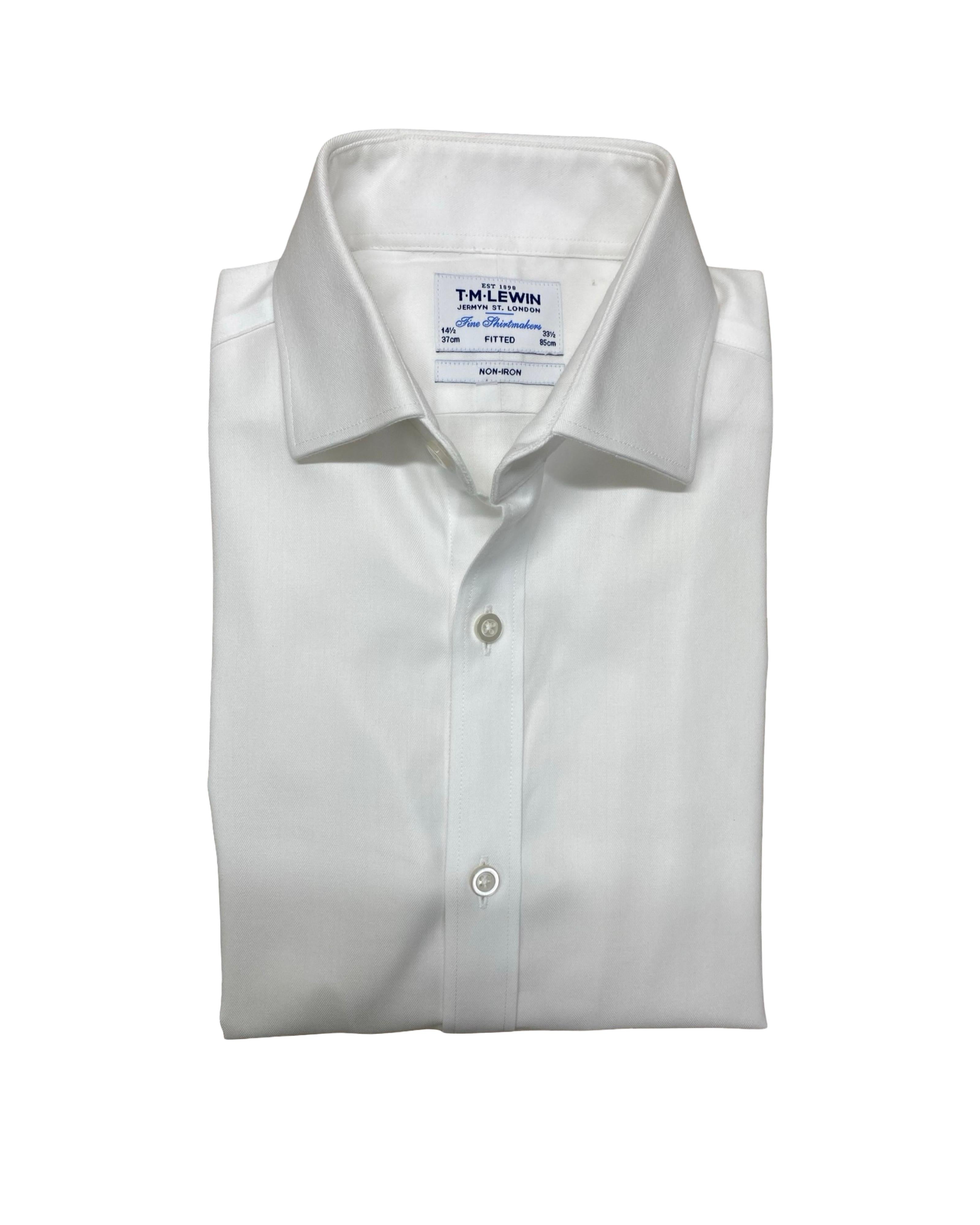 T.M. Lewin White Dress Shirt | Small | Chest 19.5”