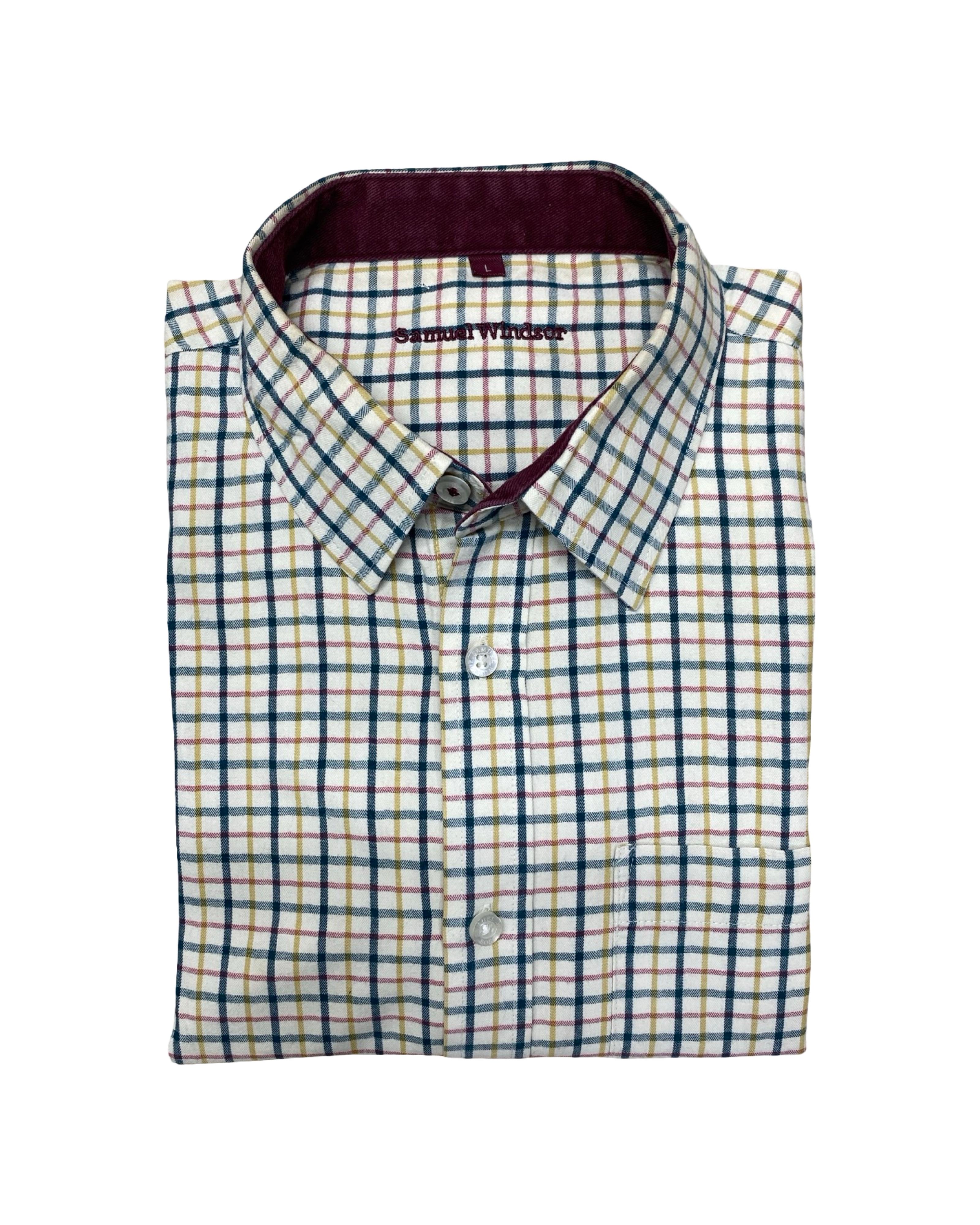 Samuel Windsor Multicolor Check Shirt | Size L | Chest 23”