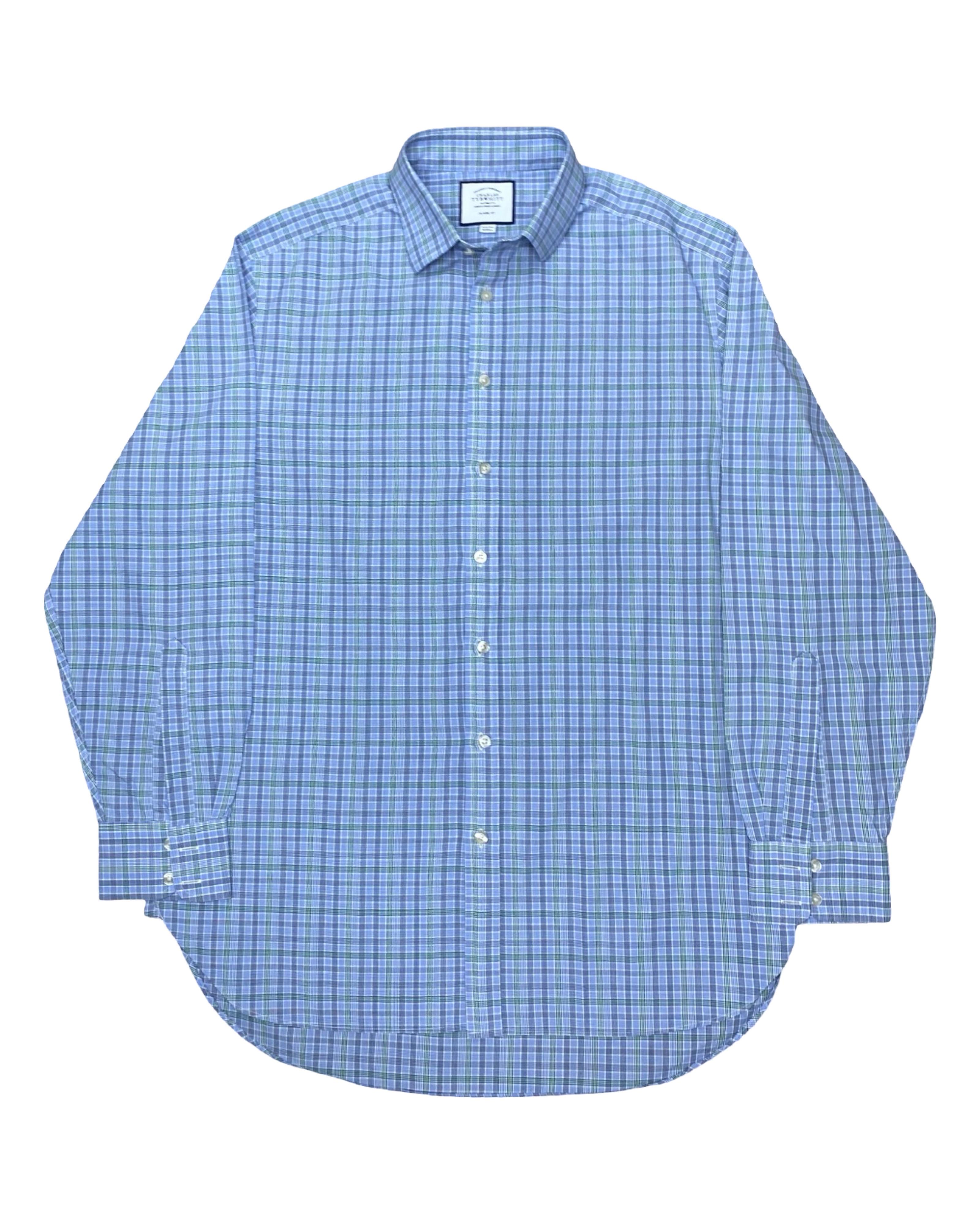 Charles Tyrwhitt Blue Plaid Shirt | Size Large | Chest 24.5”