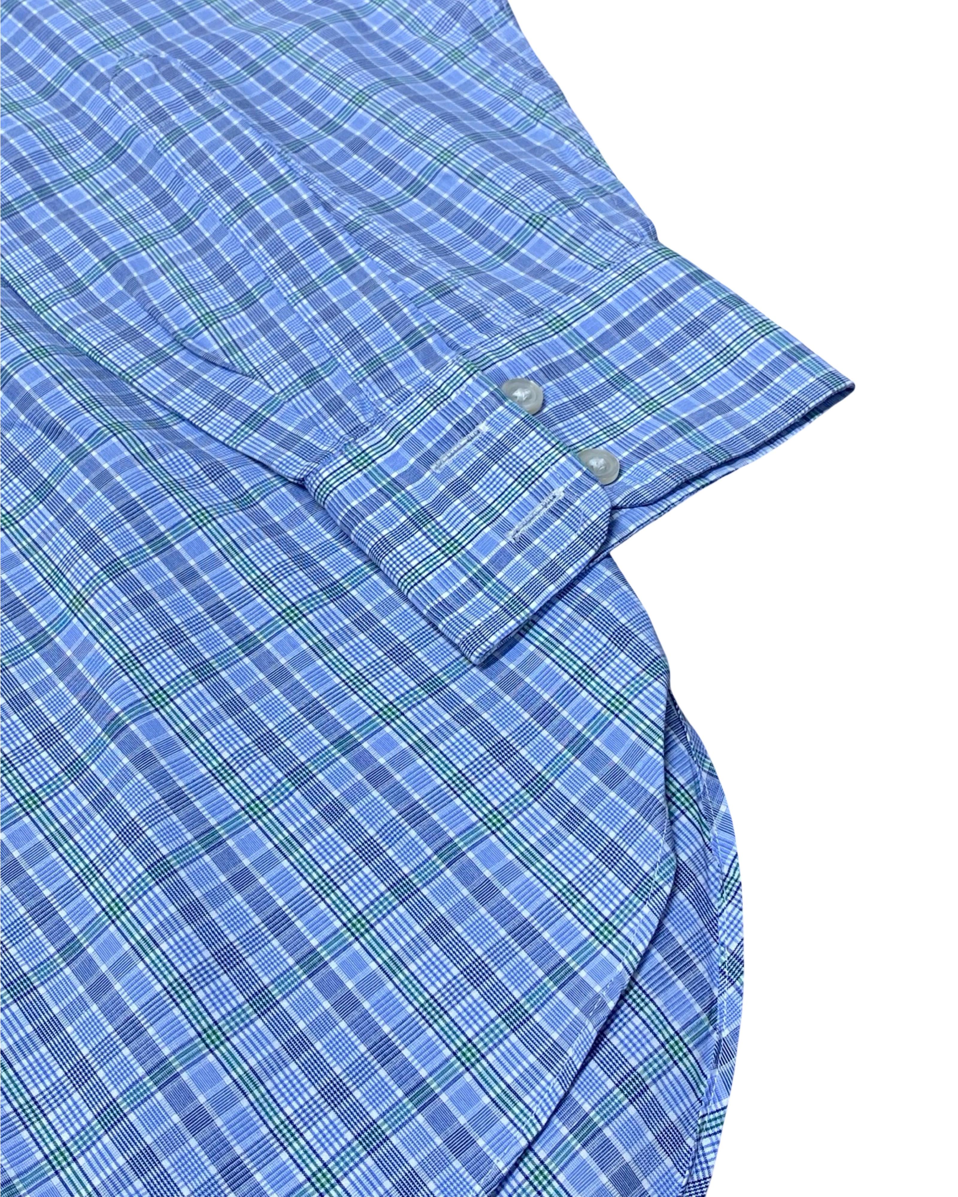 Charles Tyrwhitt Blue Plaid Shirt | Size Large | Chest 24.5”