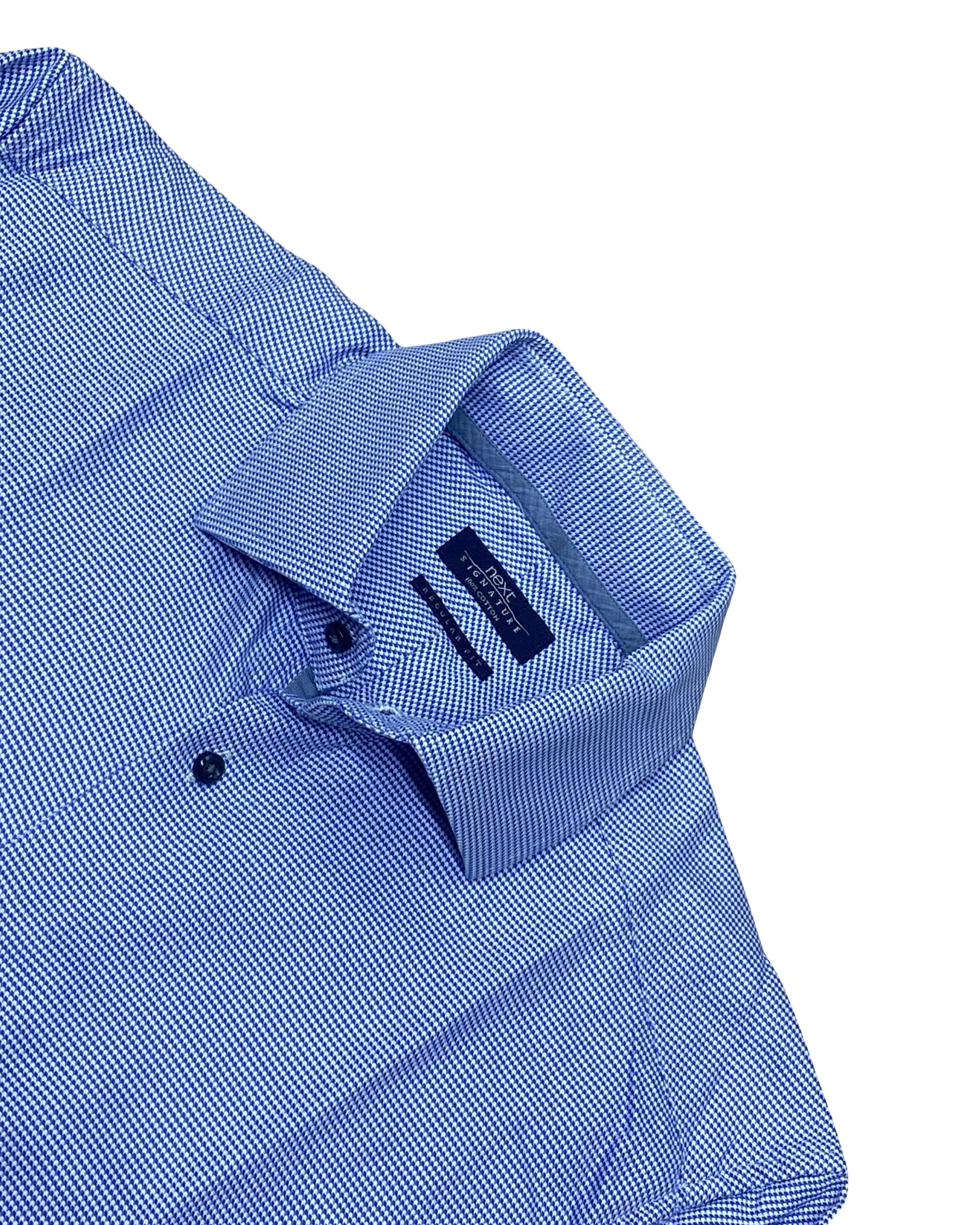 Next Signature Micro Check Shirt | Medium | Chest 21.5”