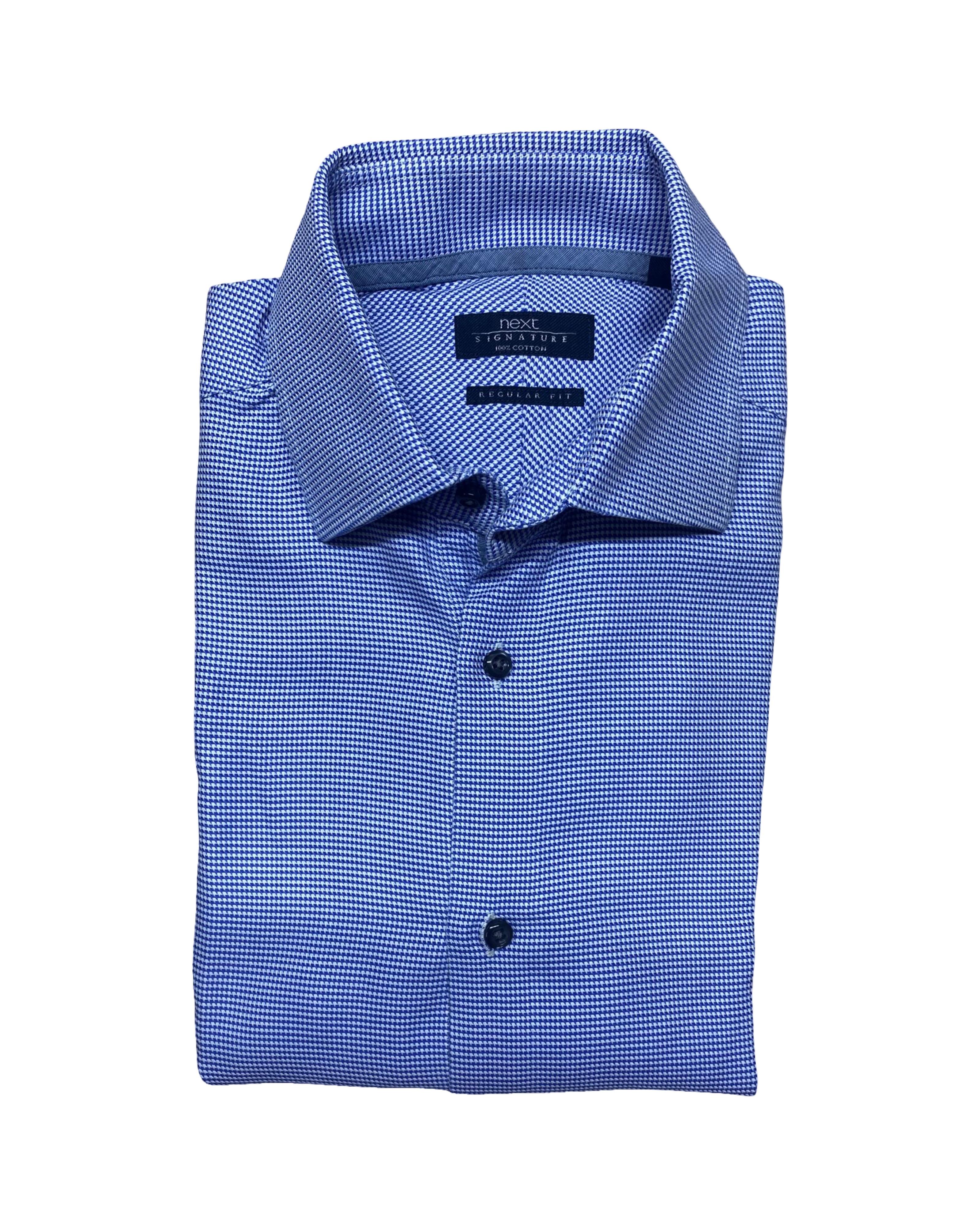 Next Signature Micro Check Shirt | Medium | Chest 21.5”
