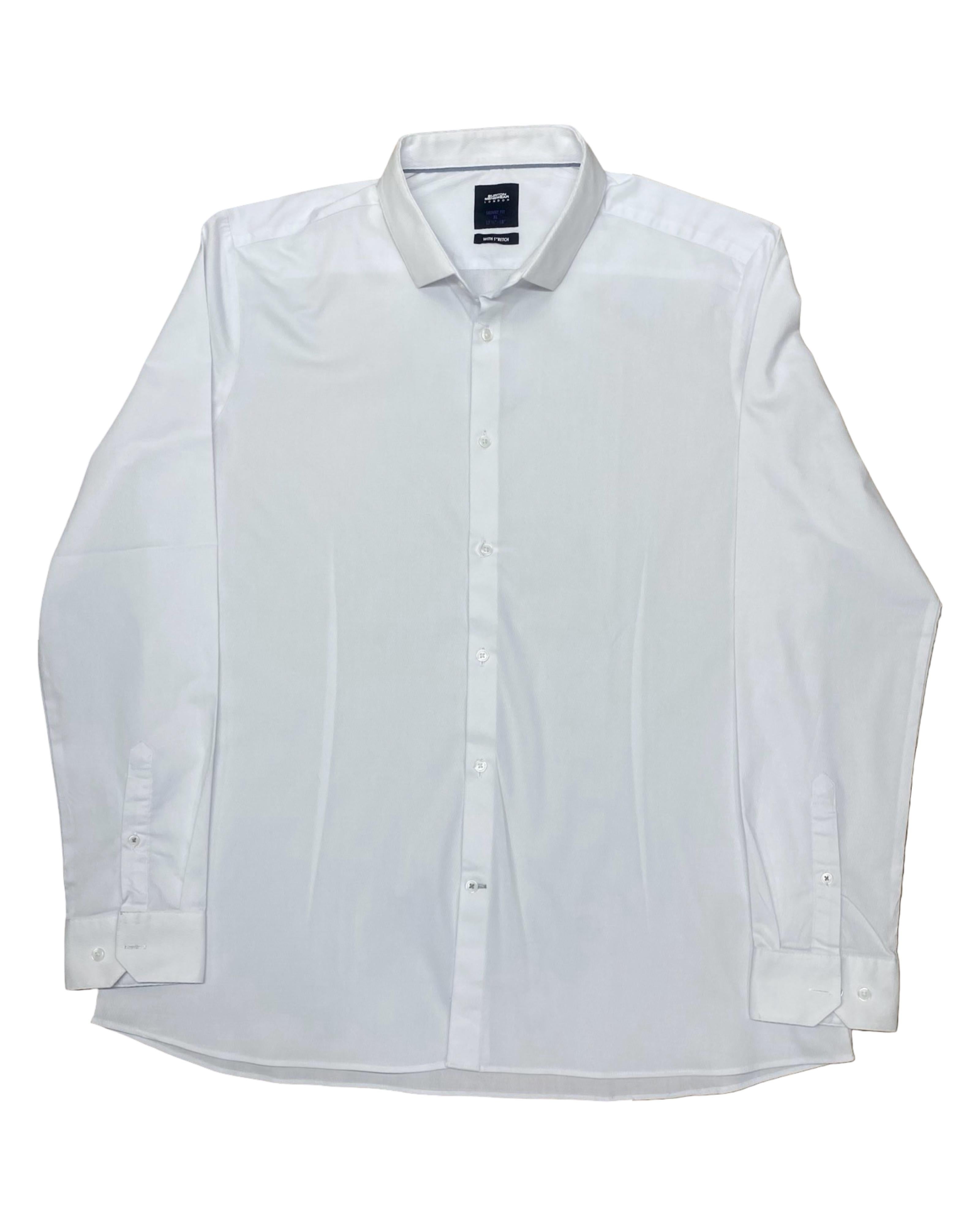 Burton White Formal Shirt | Large | Chest 23”