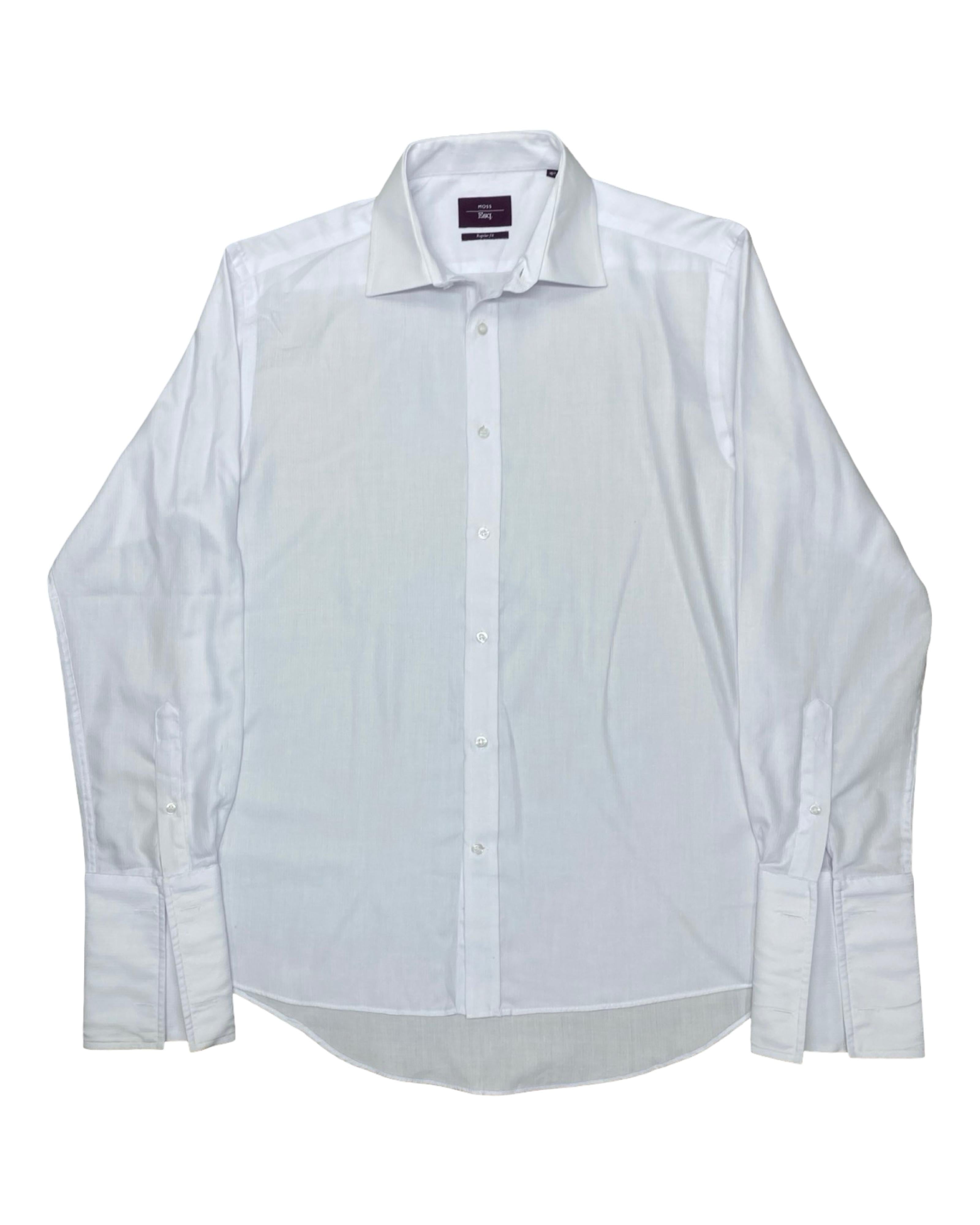 Moss White Dress Shirt | Medium | Chest 22”