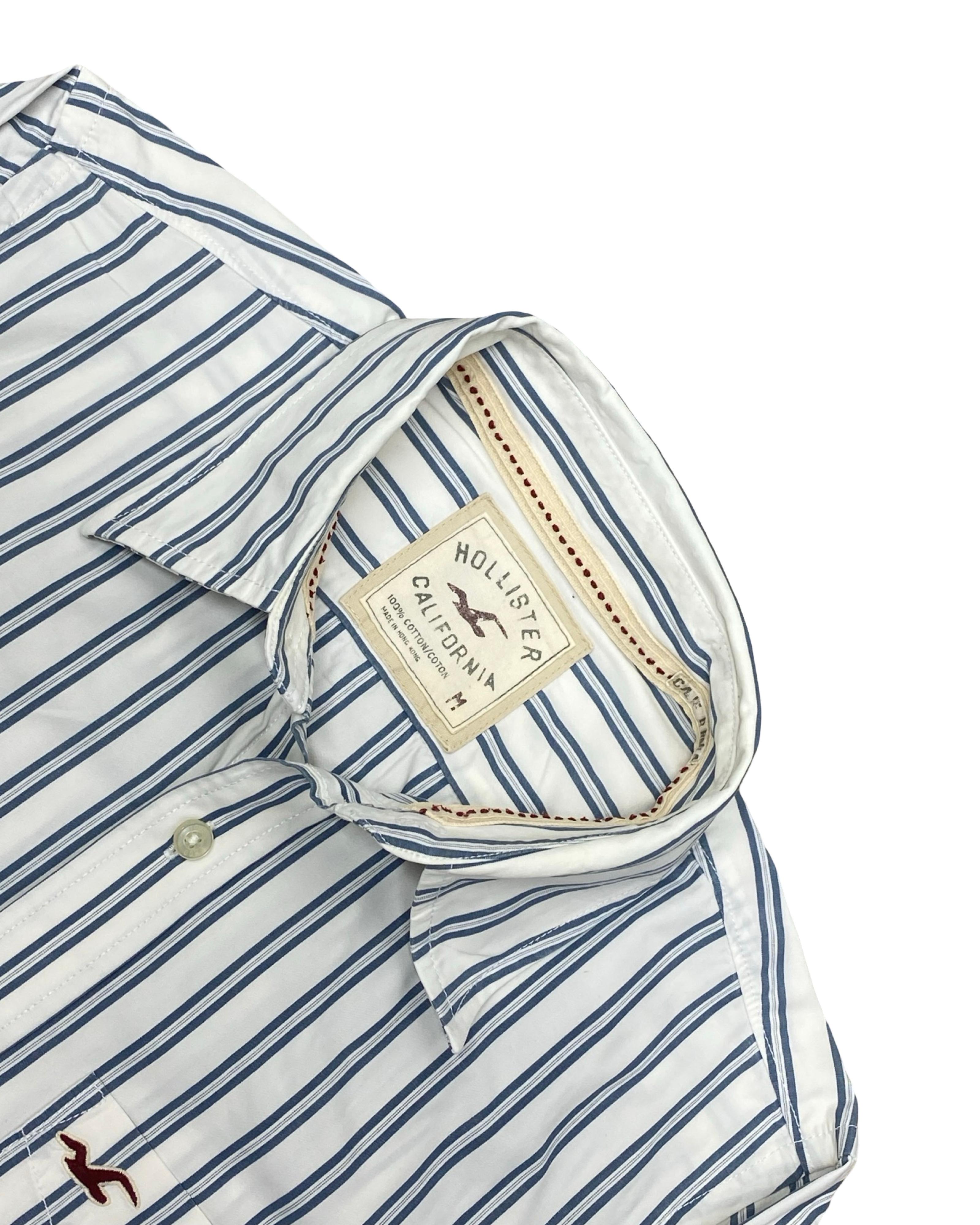 Hollister Striped Button-Up Shirt | Medium | Chest 21.5”