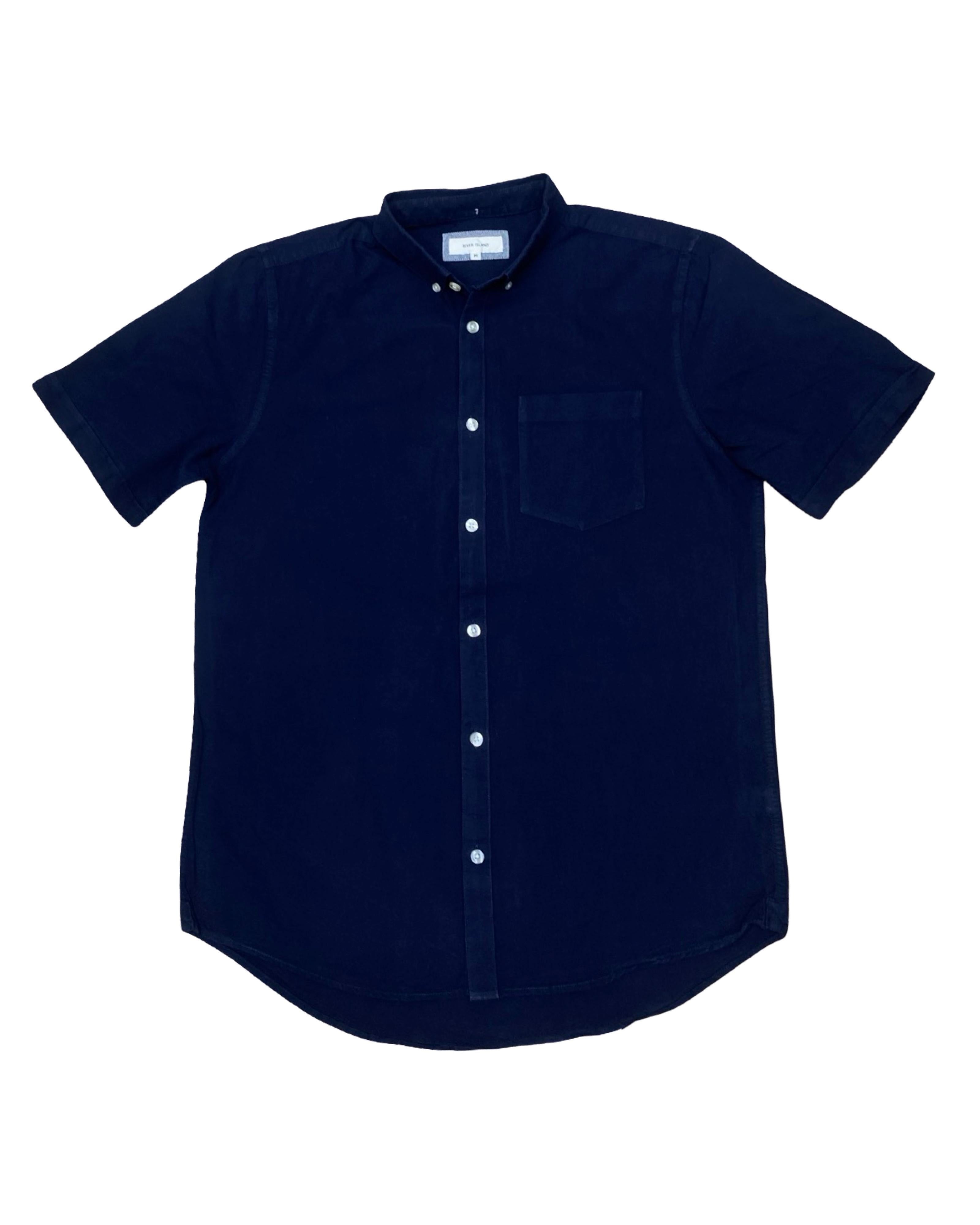 River Island Navy Casual Shirt | Medium | Chest 21.5”