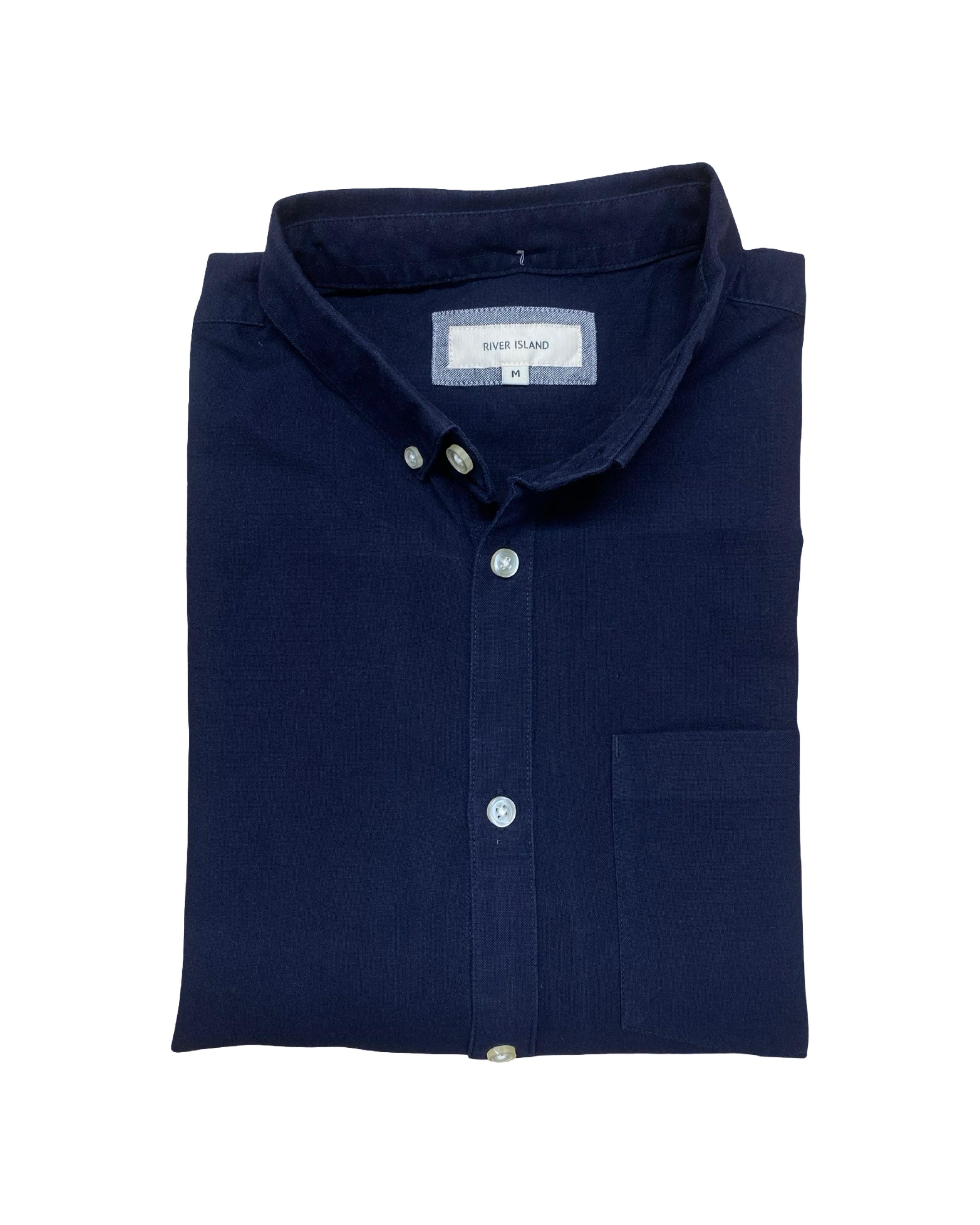 River Island Navy Casual Shirt | Medium | Chest 21.5”