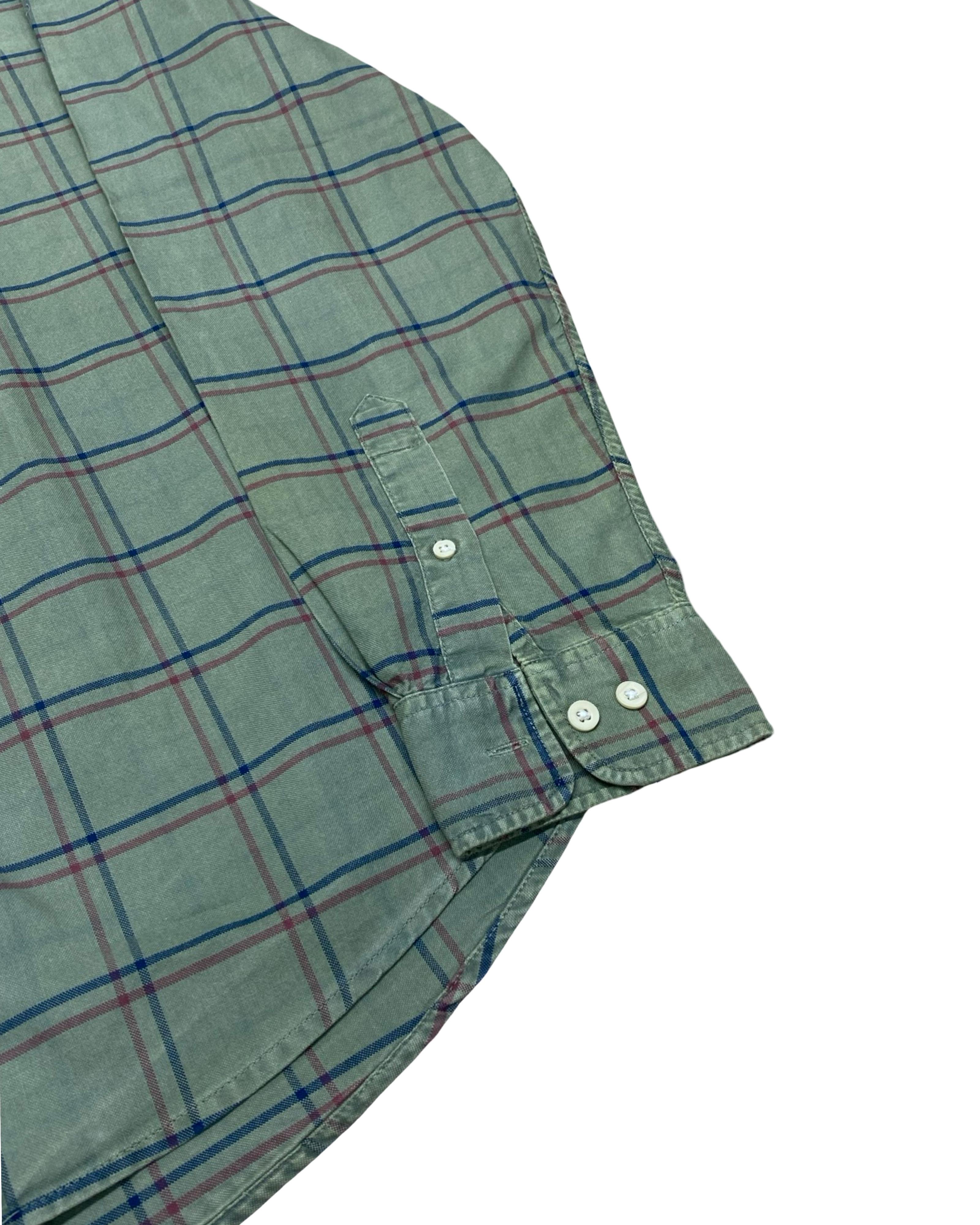 Next Olive Green Check Shirt | Medium | Chest 22.5”