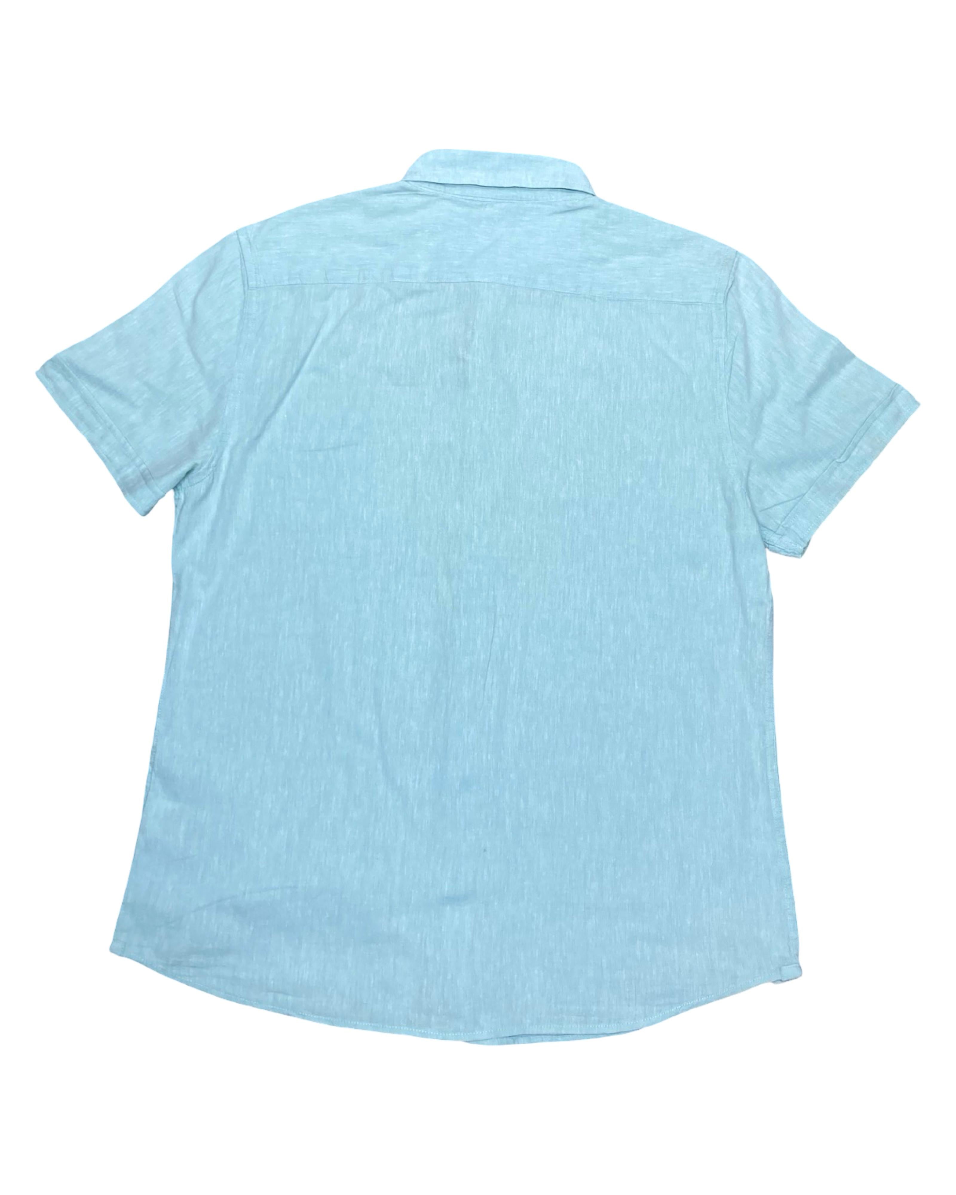 Easy Light Blue Linen Blend Shirt | Medium | Chest 22.5”