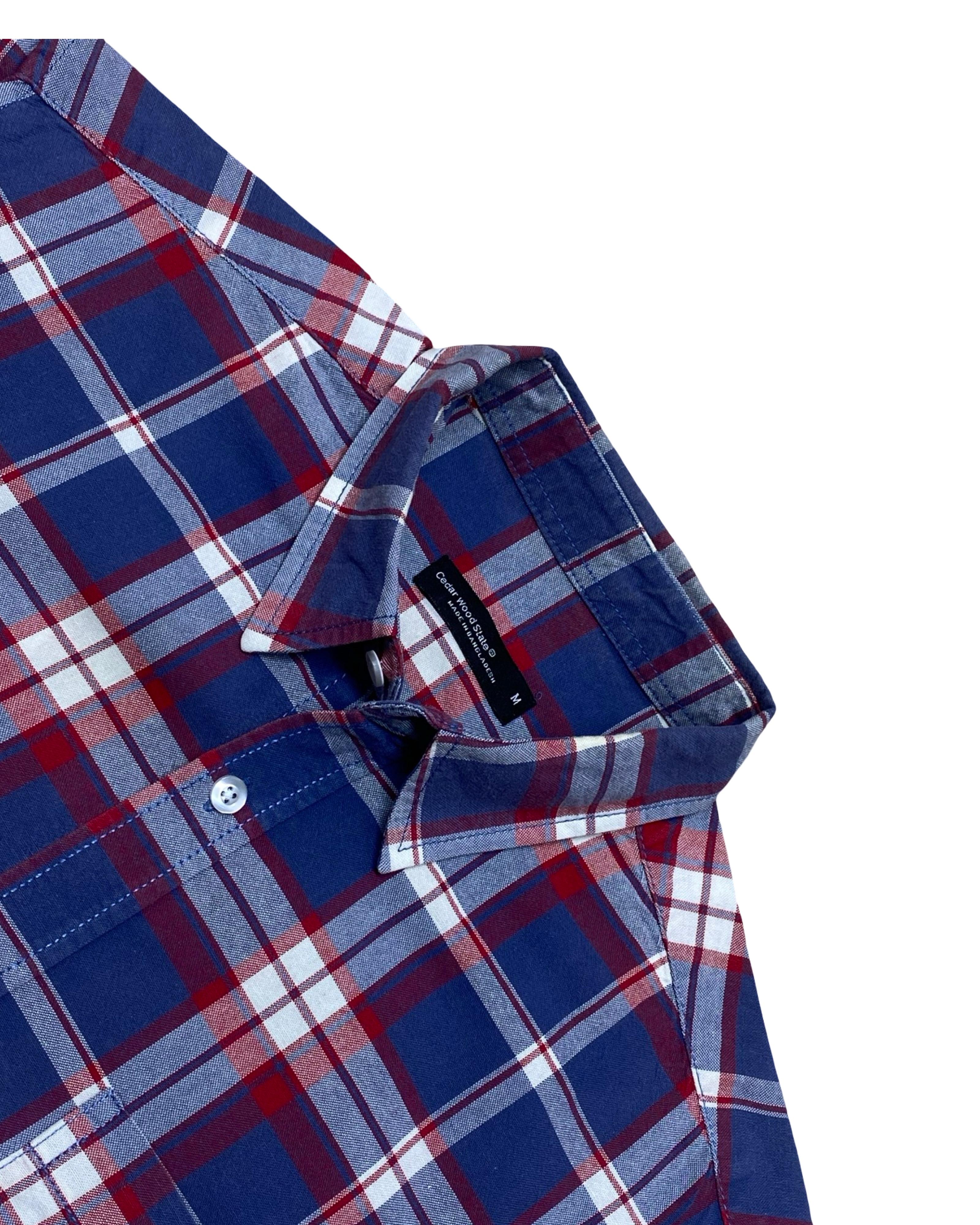 Cedar Wood State Red & Blue Check Shirt | Medium | Chest 22”