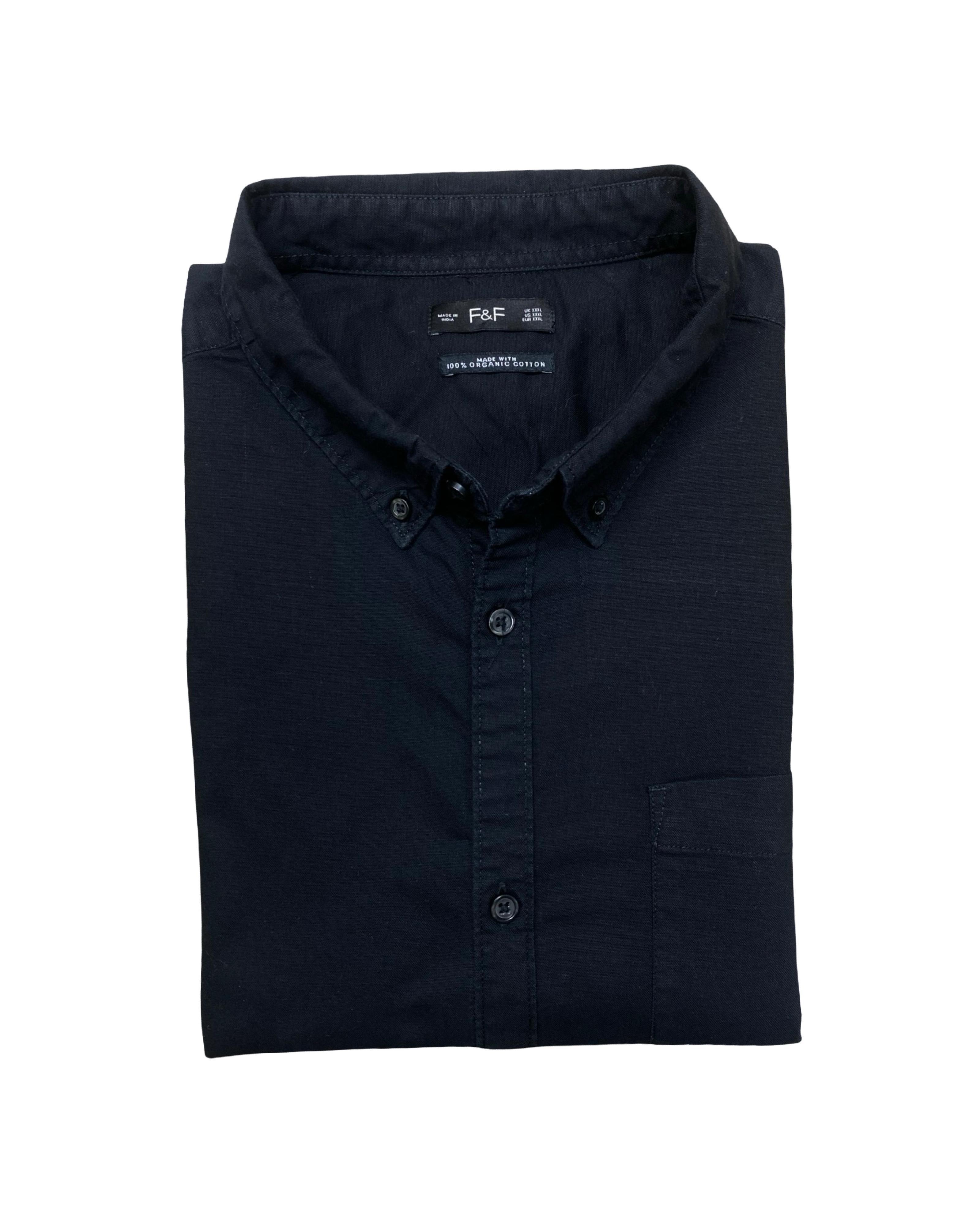F&F Black Organic Cotton Shirt | XL | Chest 29”