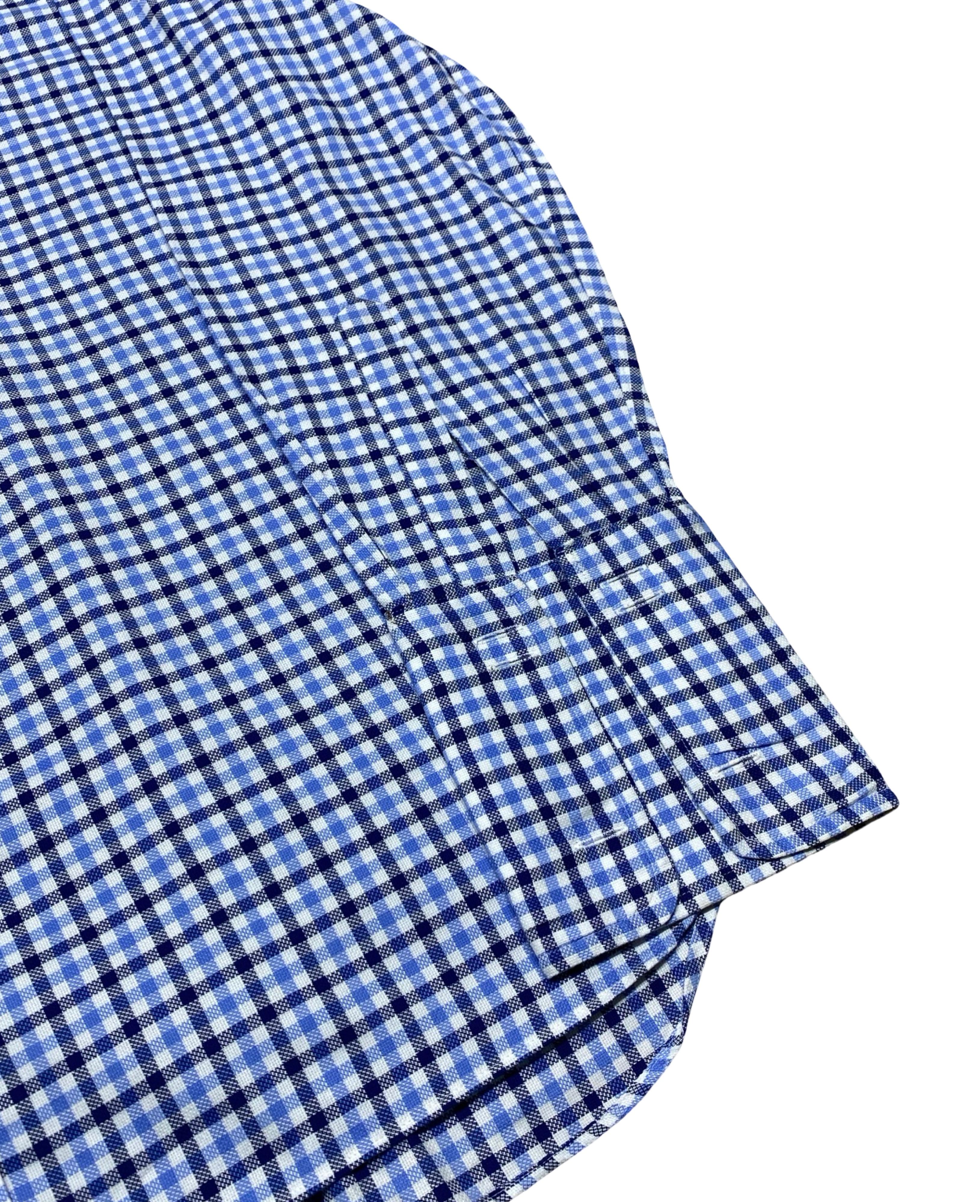 M&S Blue Checkered Shirt | Large | Chest 24.5”