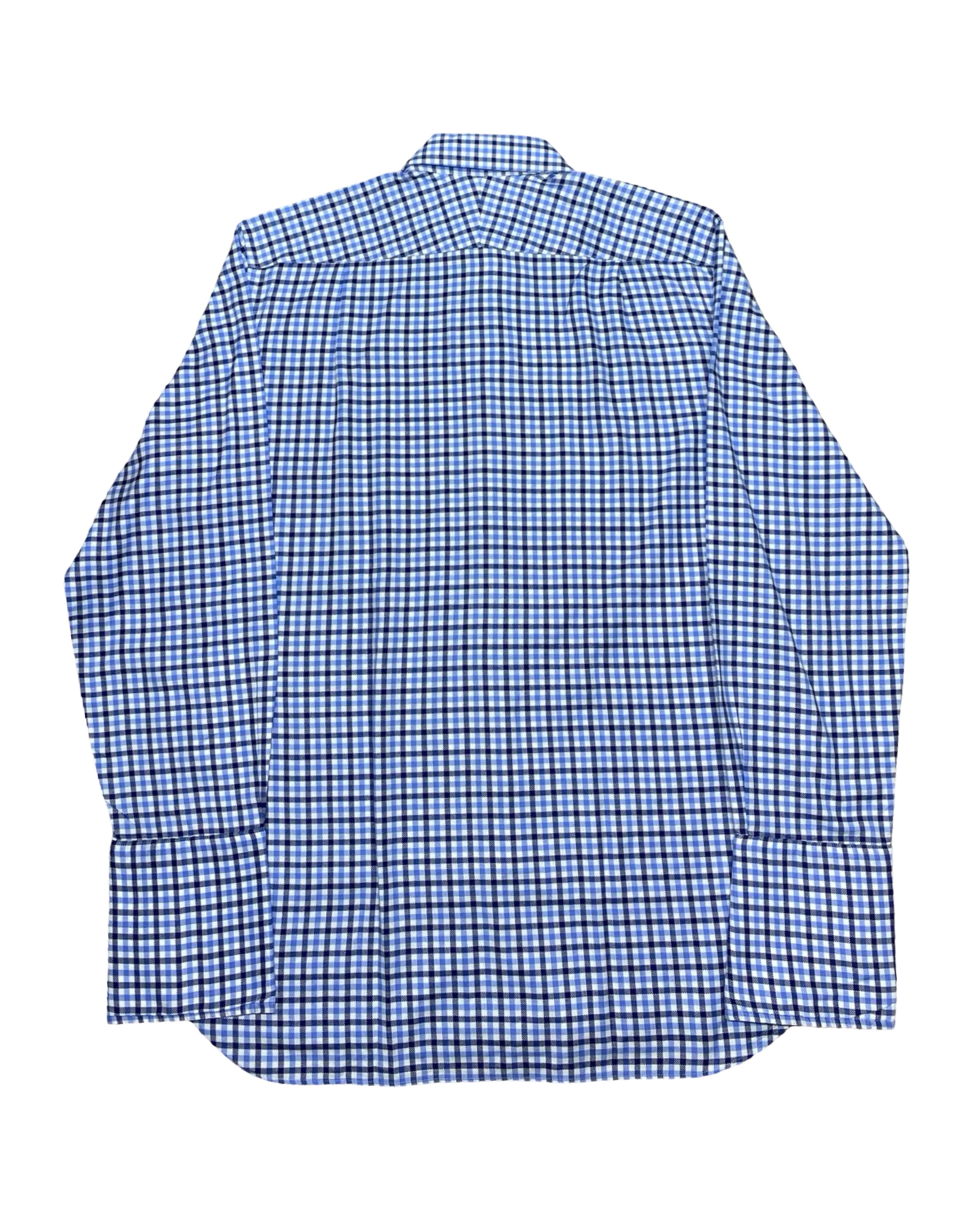 M&S Blue Checkered Shirt | Large | Chest 24.5”