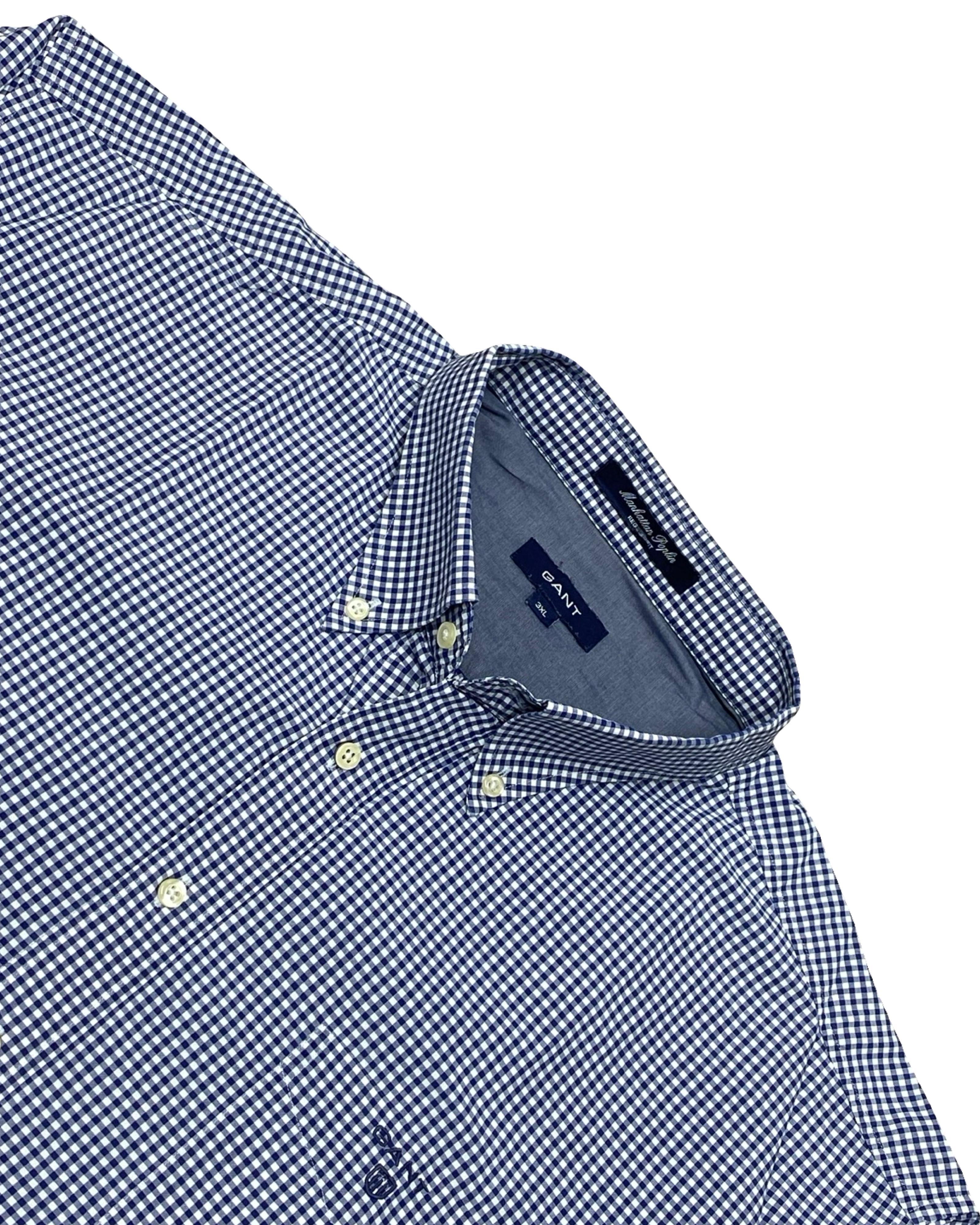 Gant Blue Gingham Shirt | XL | Chest 27.5”