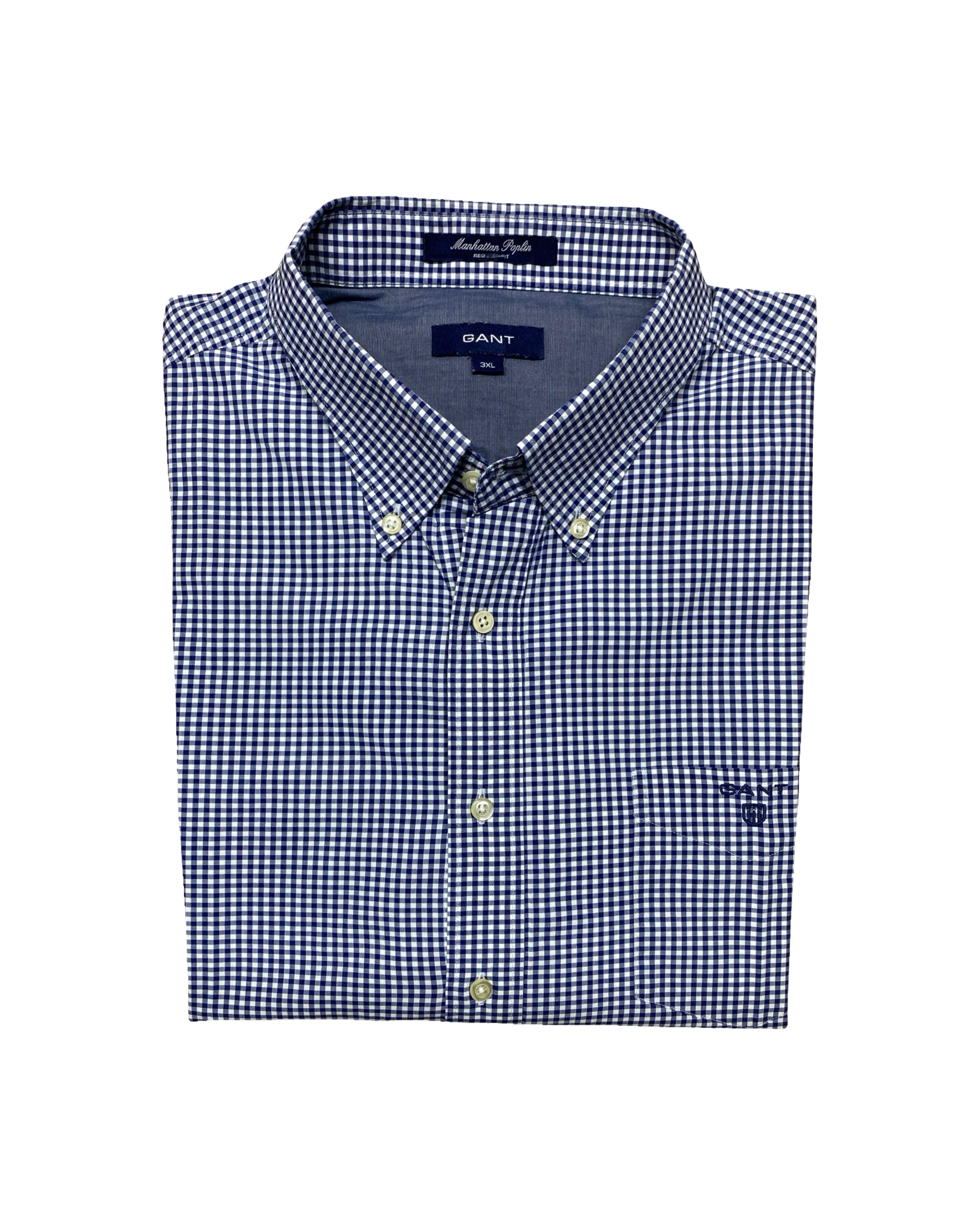 Gant Blue Gingham Shirt | XL | Chest 27.5”