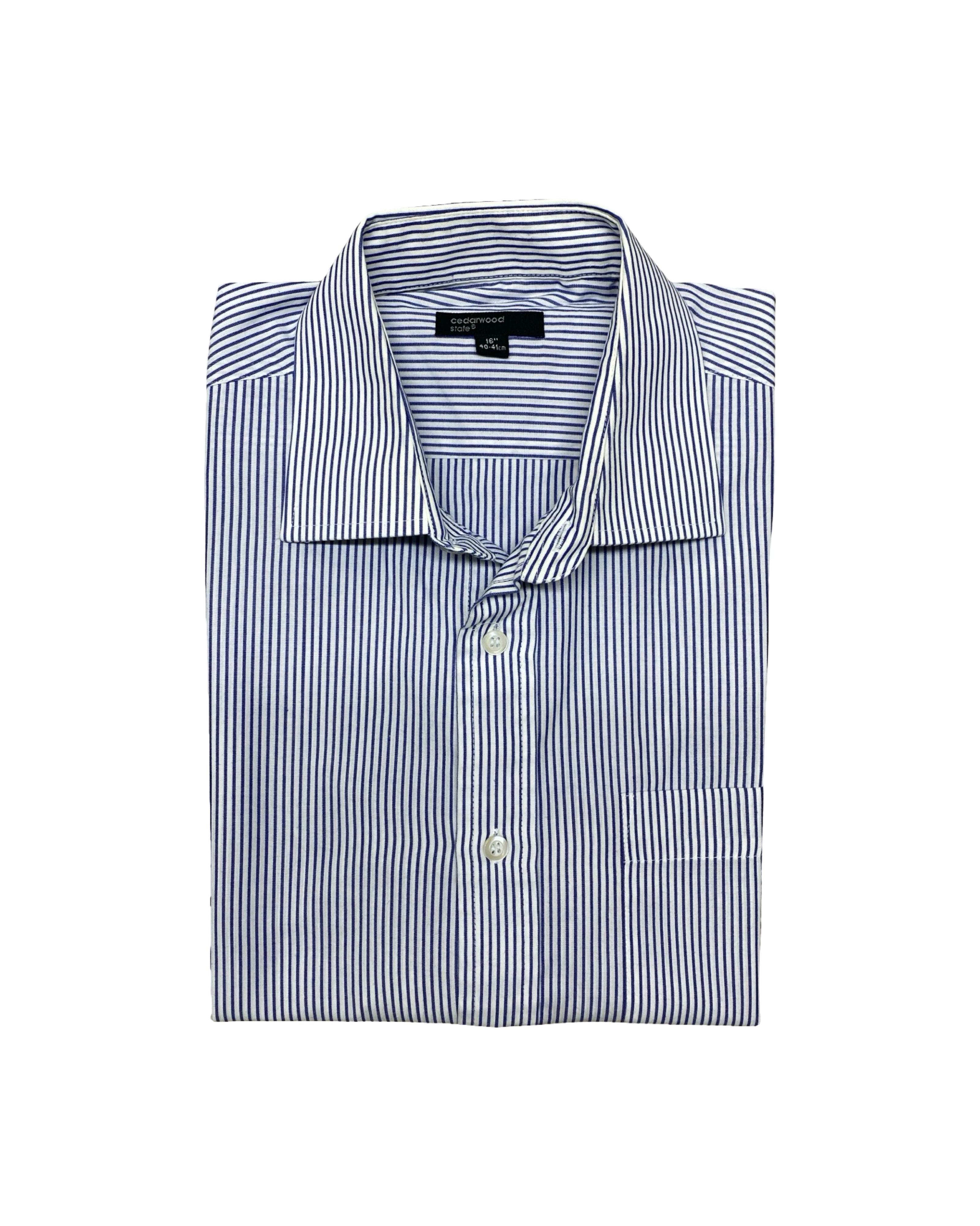 Cedarwood State Blue Pinstripe Shirt | Large | Chest 24”