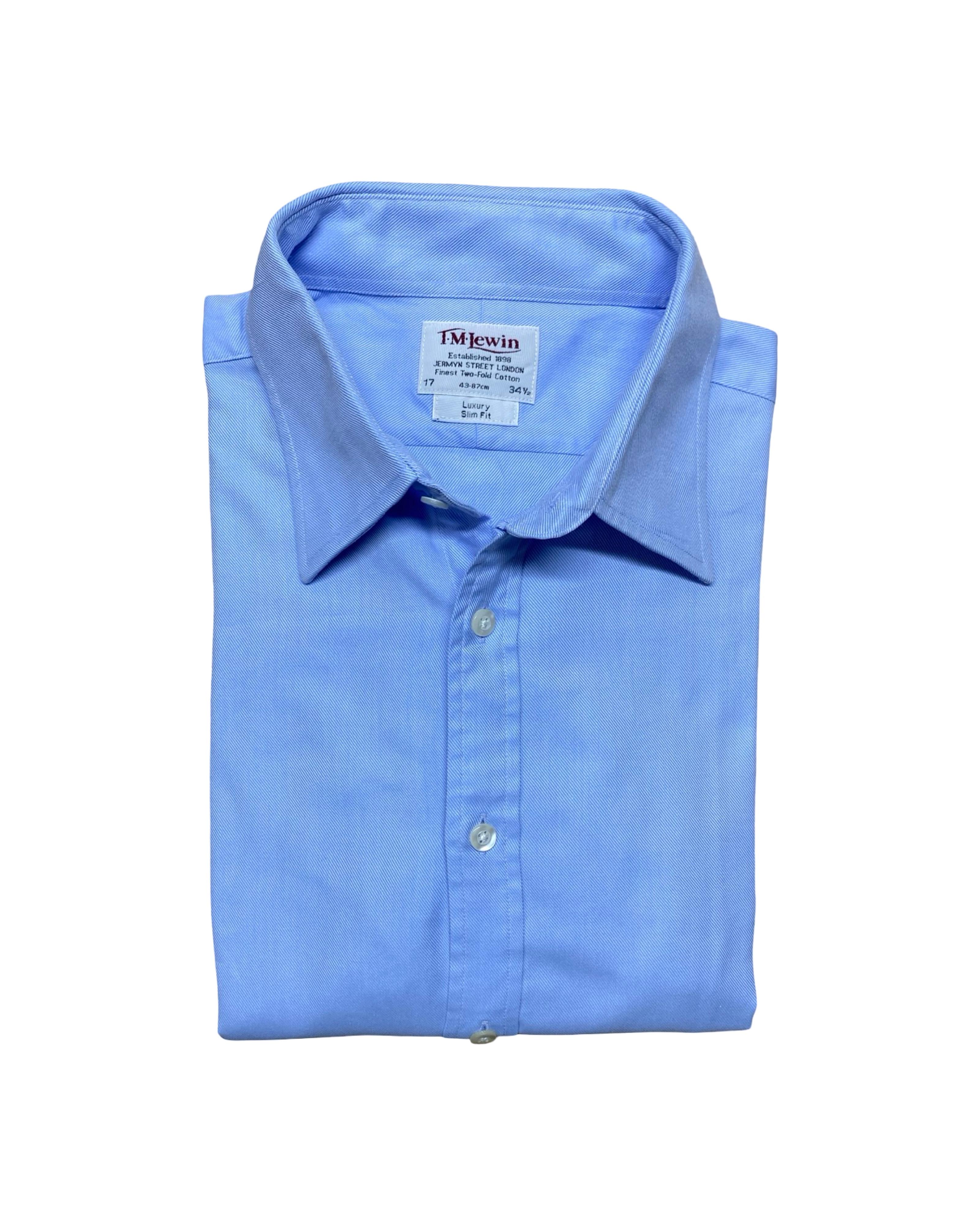 T.M. Lewin Blue Formal Shirt | Large | Chest 25”