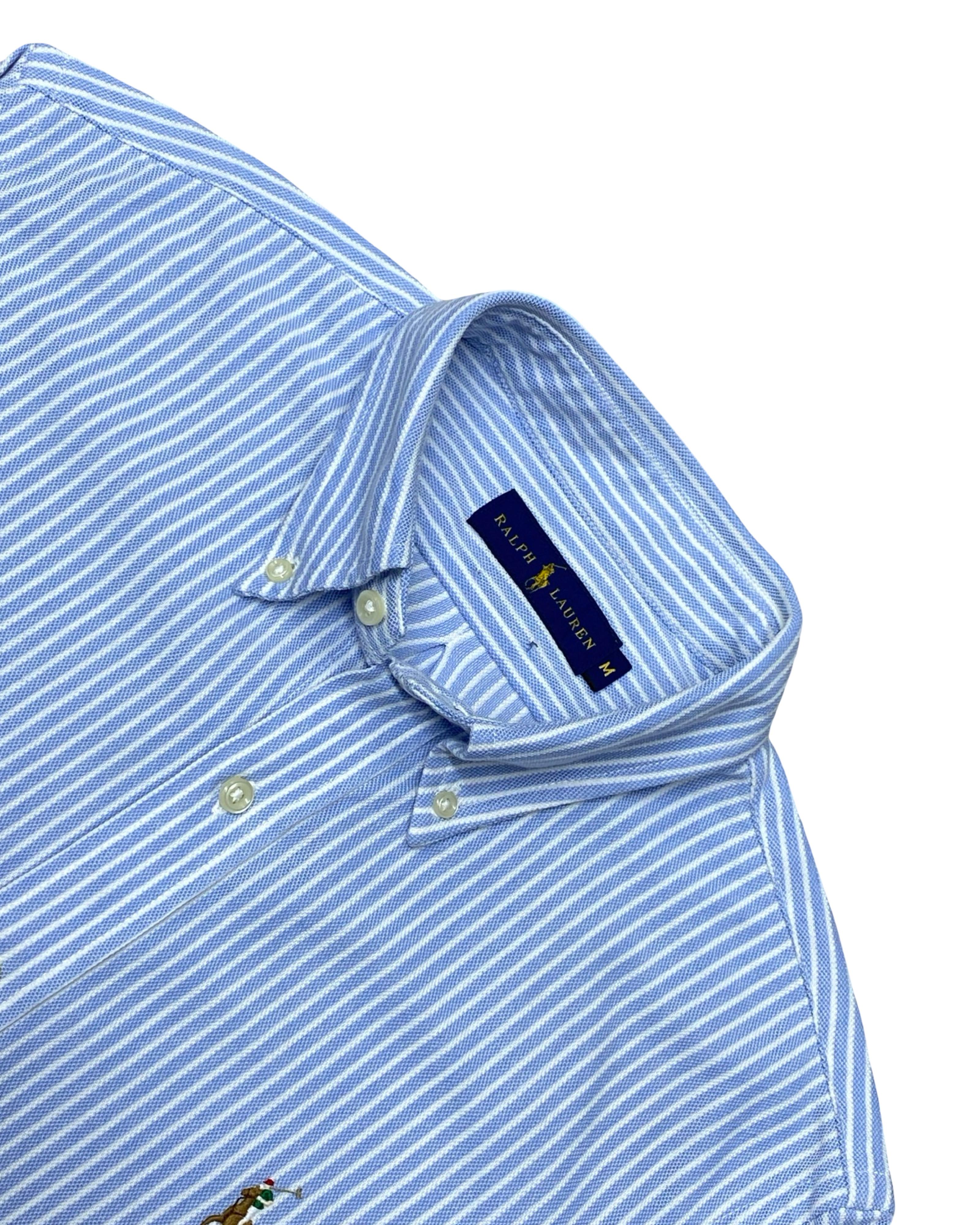 Polo Ralph Lauren Blue Striped Shirt | Medium | Chest 21”