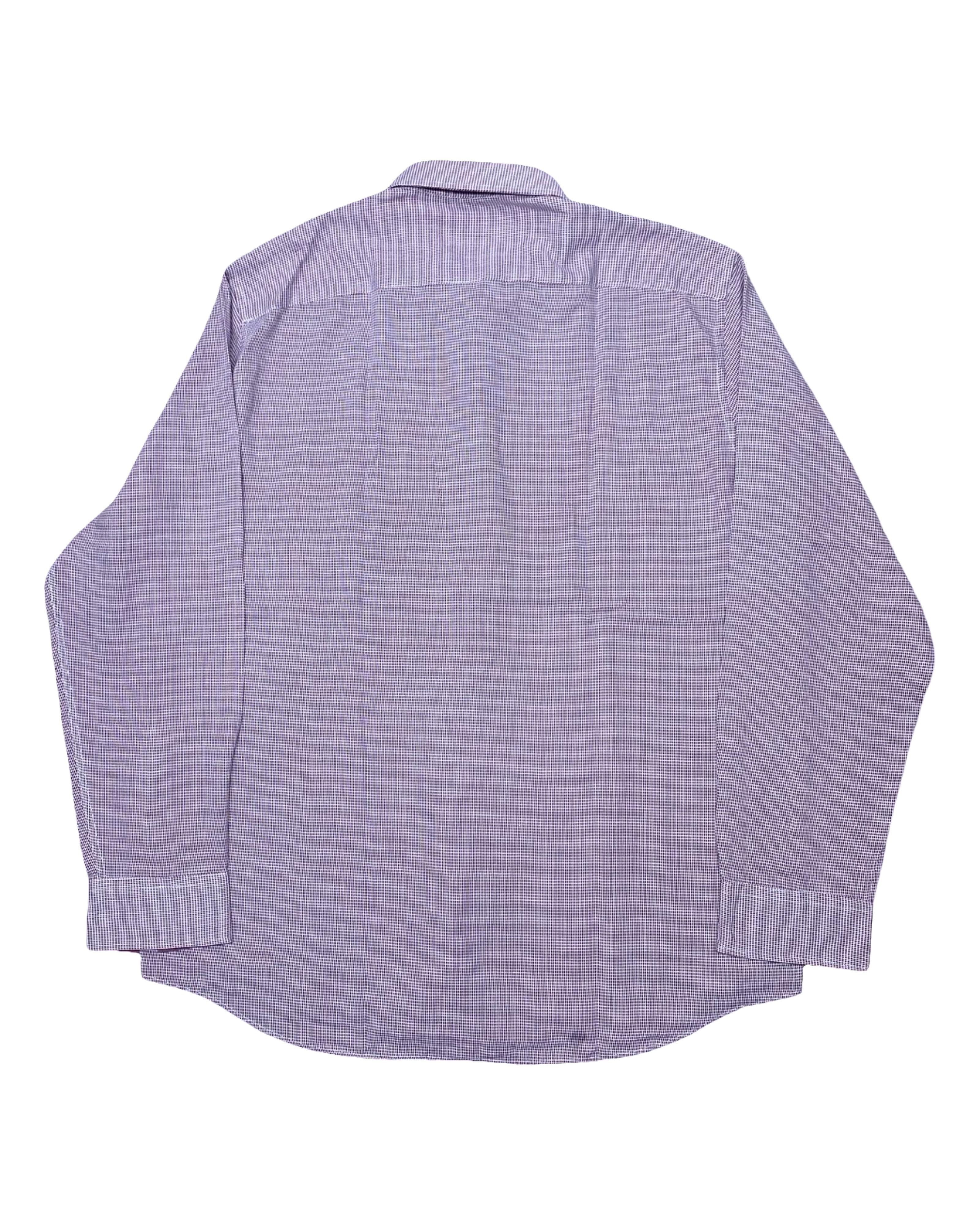 F&F Maroon Microcheck Shirt | Large | Chest 24.5”