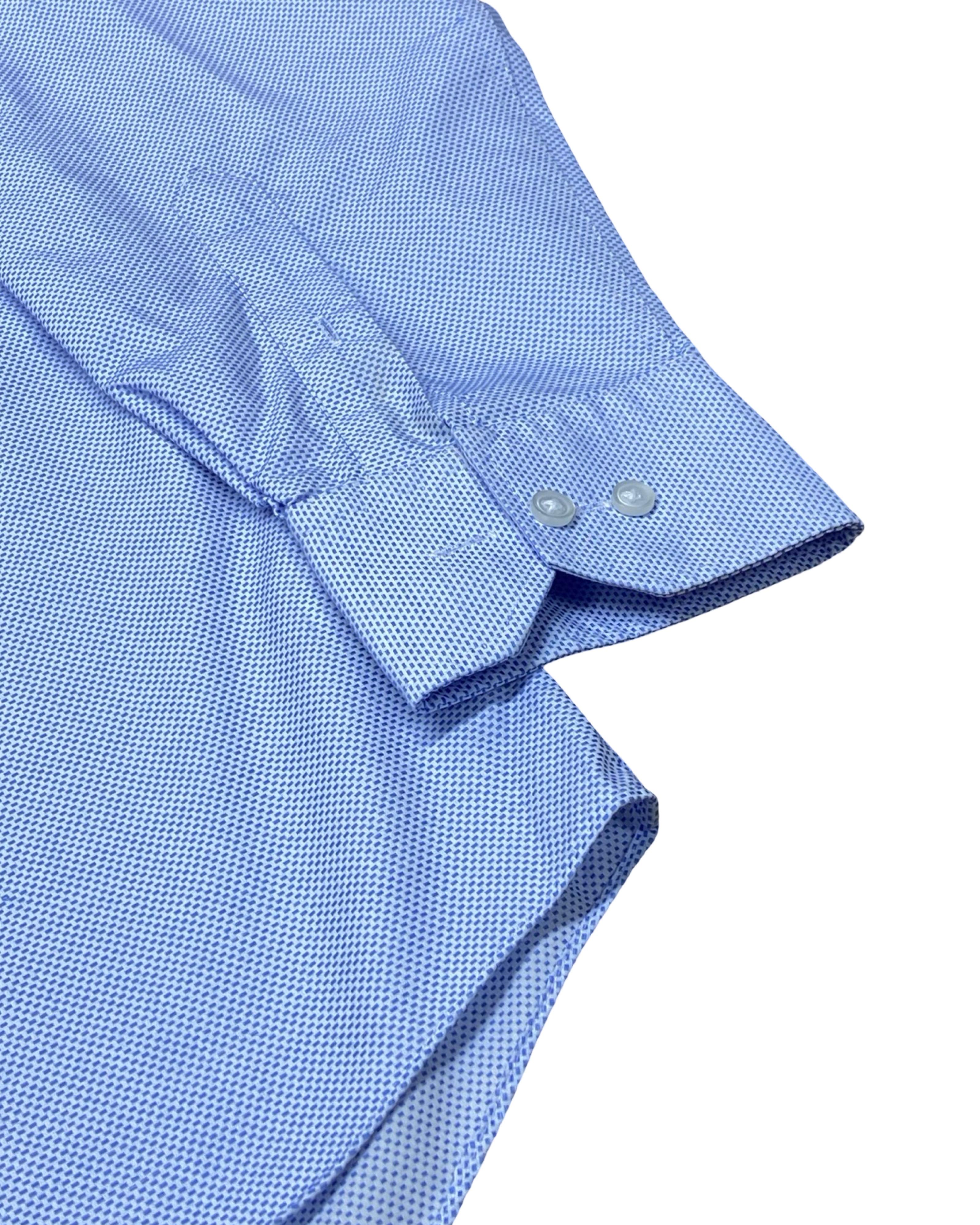 M&S Blue Microdot Shirt | Medium | Chest 22.5”
